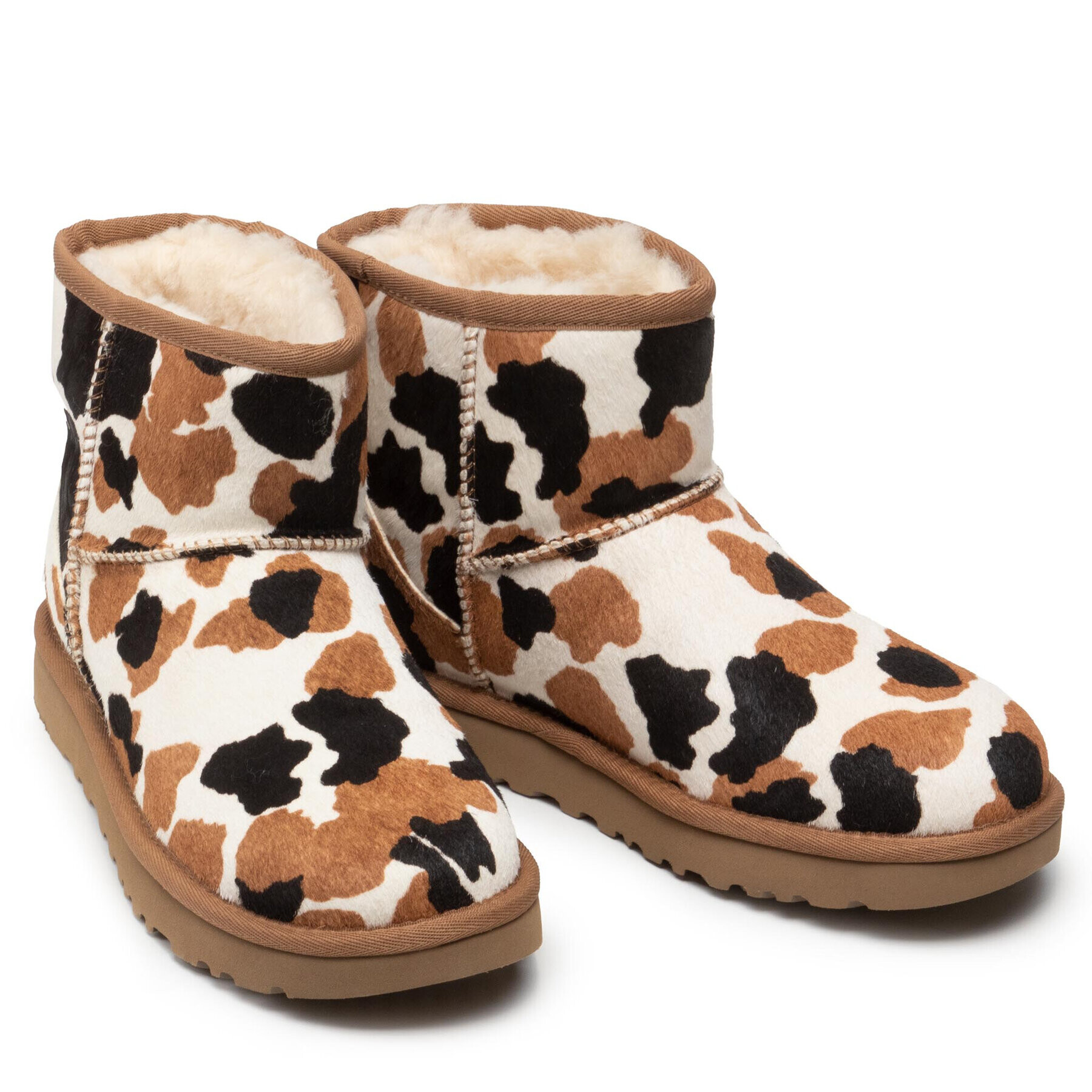 Ugg Pantofi W Classic Mini Cow Print 1123353 Maro - Pled.ro