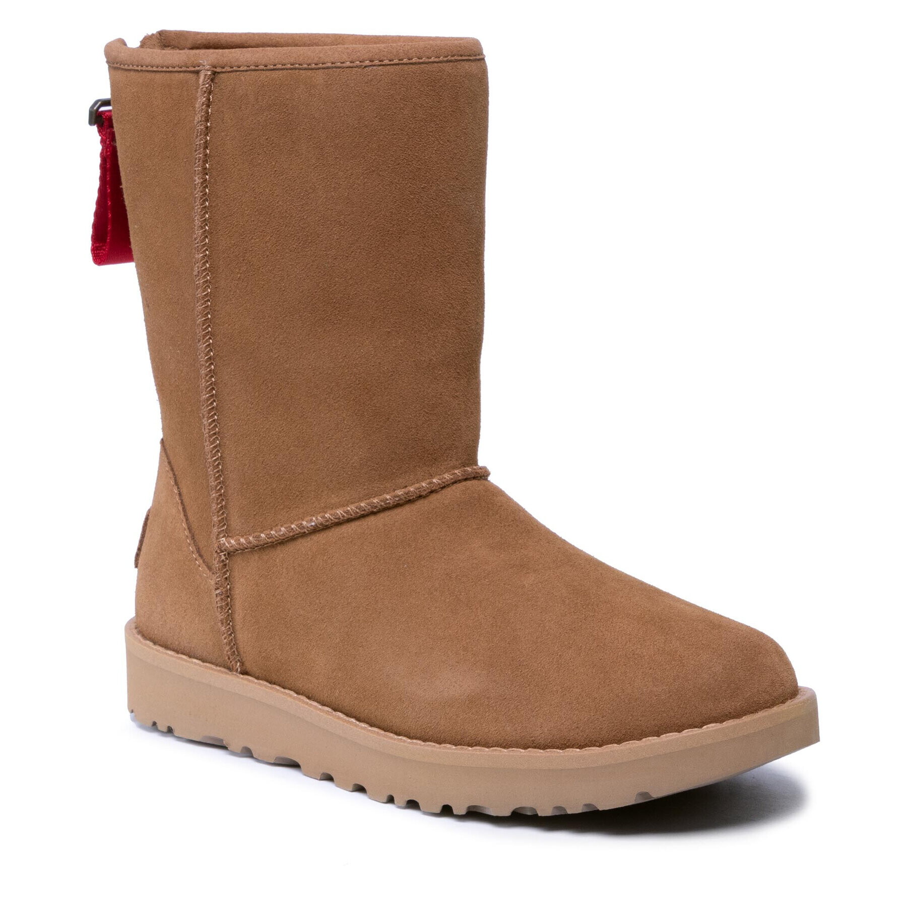 Ugg Pantofi W Classic Short Logo Zip 1122672 Maro - Pled.ro