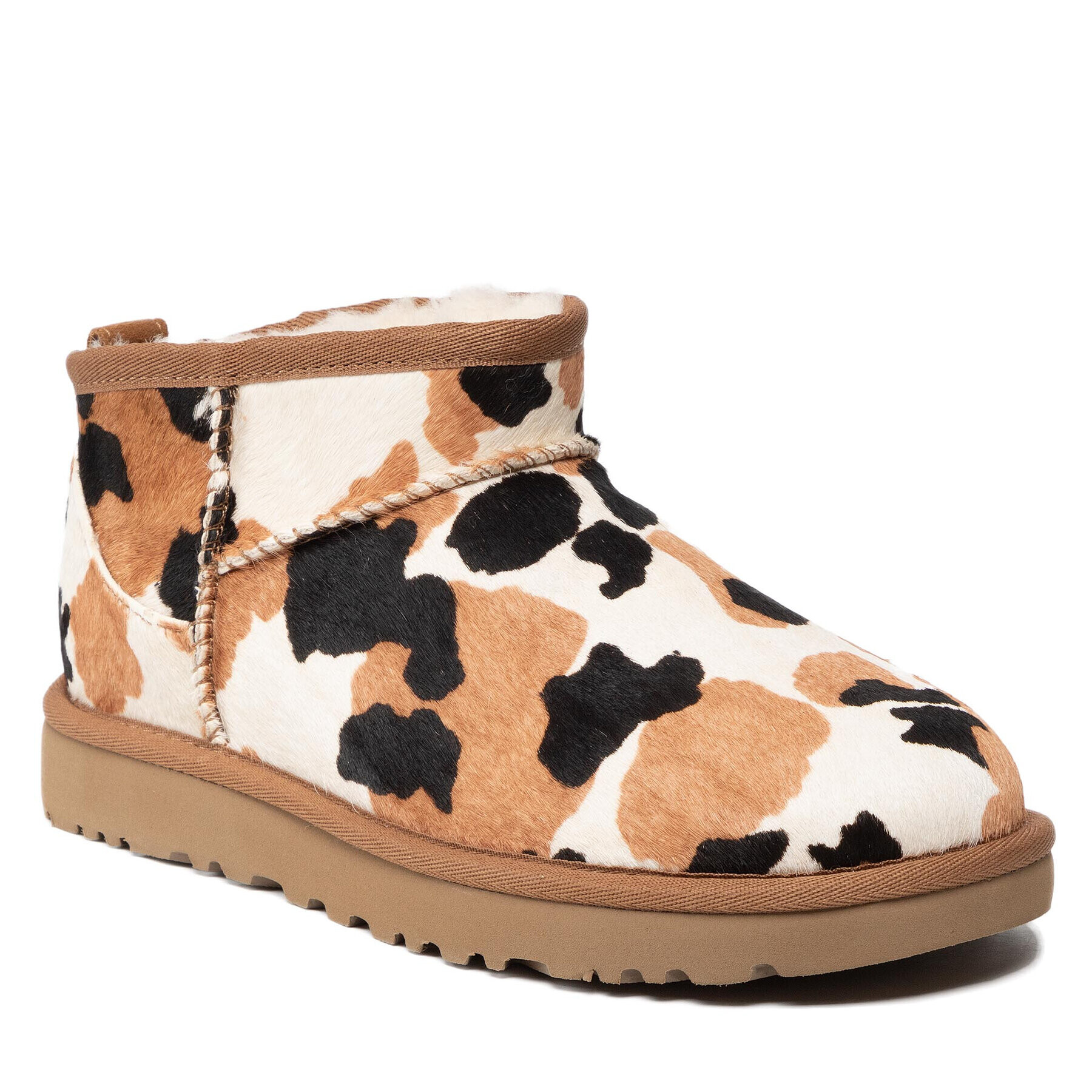 Ugg Pantofi W Classic Ultra Cow Print 1123630 Maro - Pled.ro