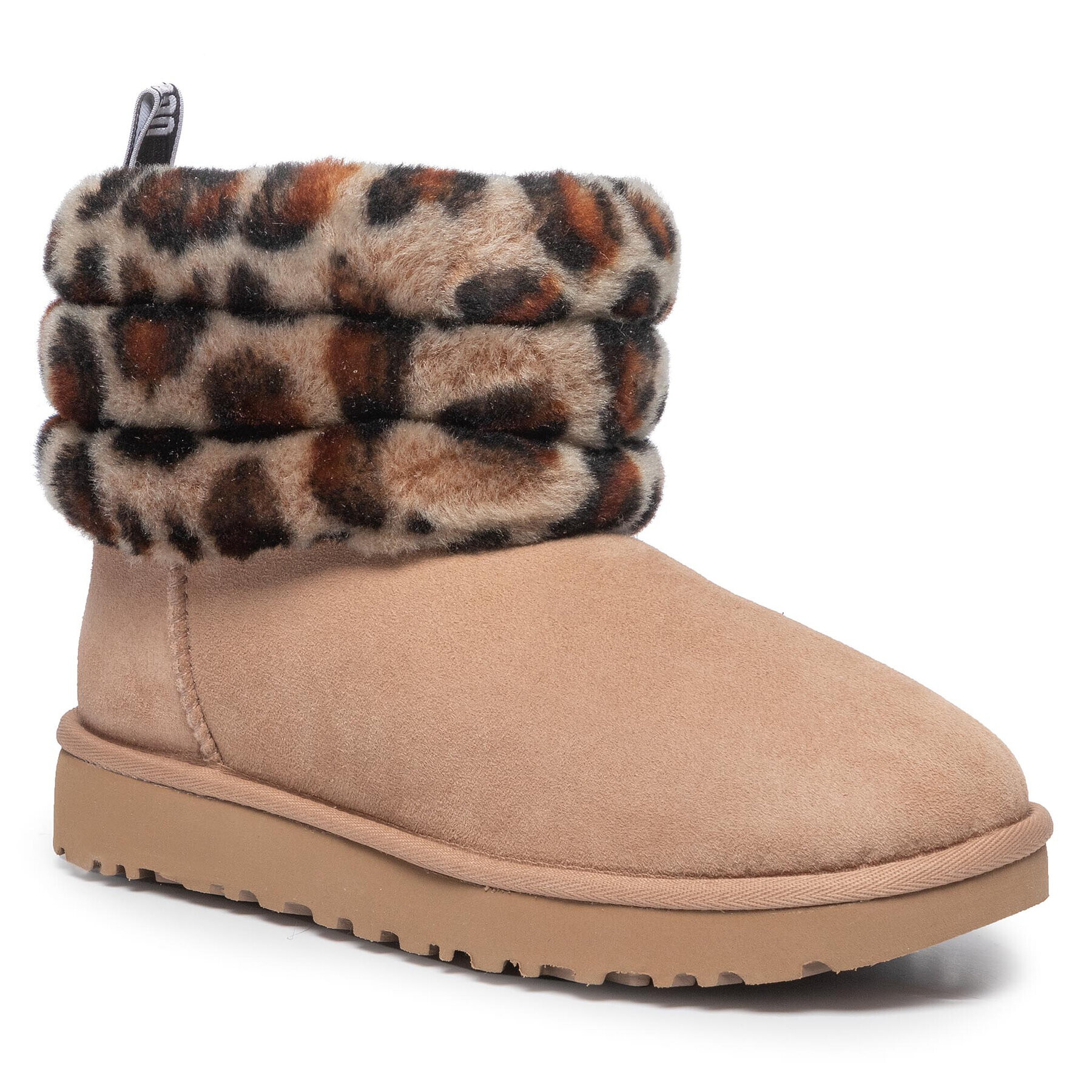 Ugg Pantofi W Fluff Mini Quilted Leopard 1105358 Bej - Pled.ro