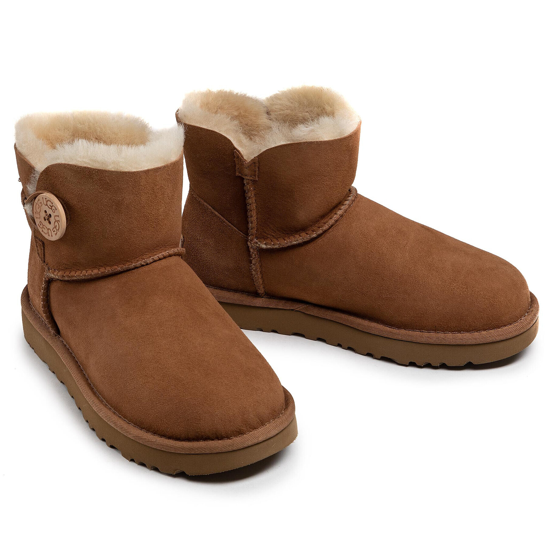 Ugg Cizme de zăpadă W Mini Bailey Button II 1016422 Maro - Pled.ro