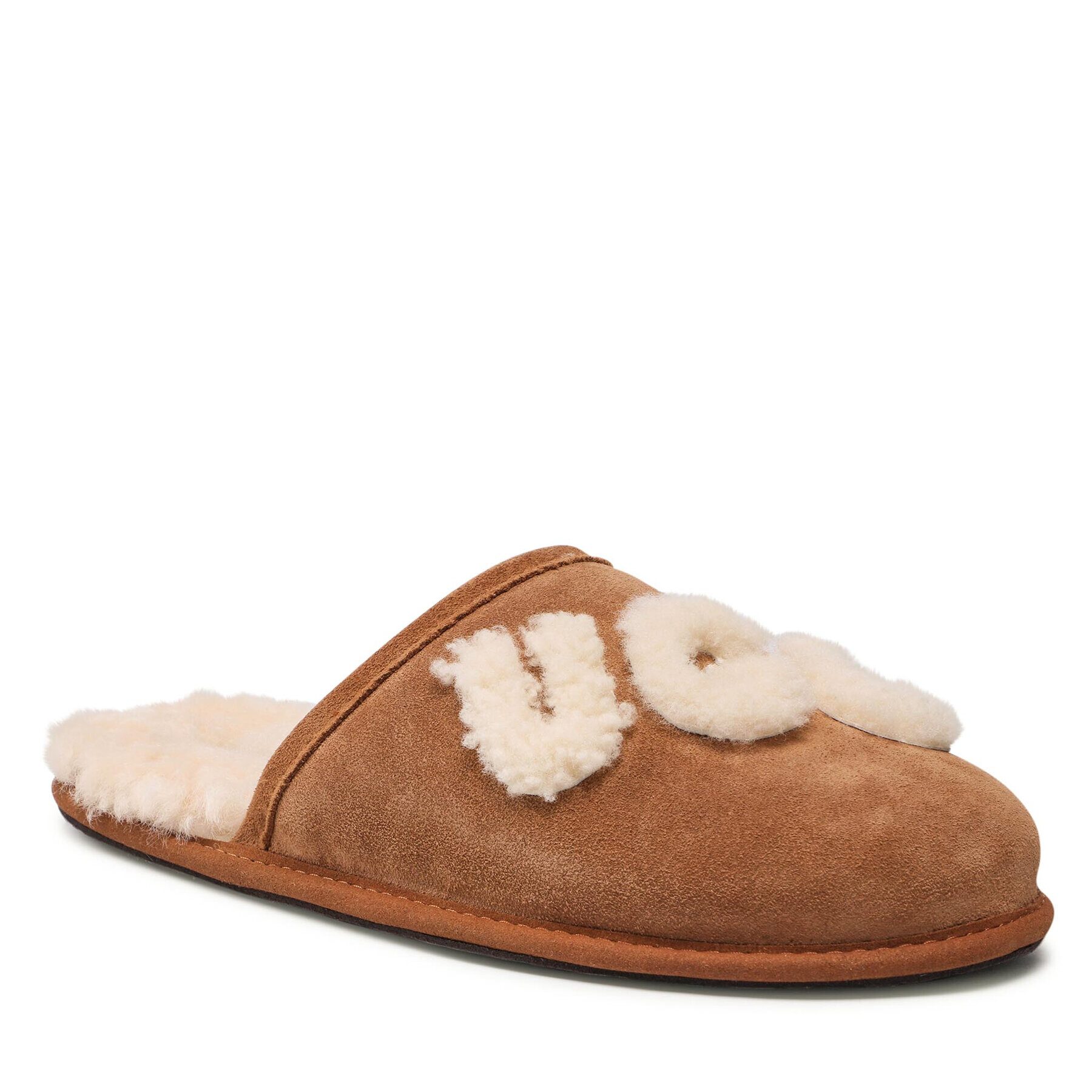 Ugg Papuci de casă M Scuff Logo Sheepskin 1123773 Bej - Pled.ro