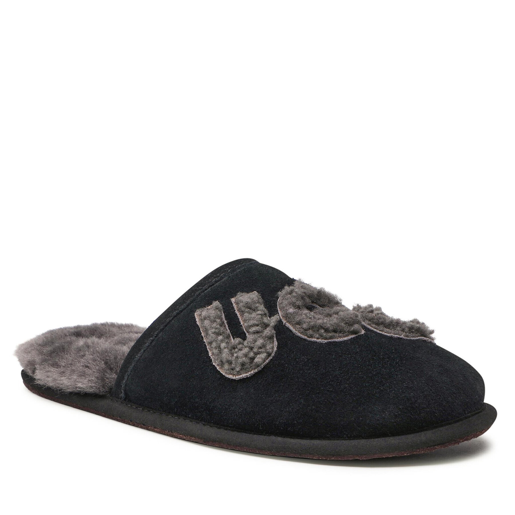 Ugg Papuci de casă M Scuff Logo Sheepskin 1123773 Negru - Pled.ro