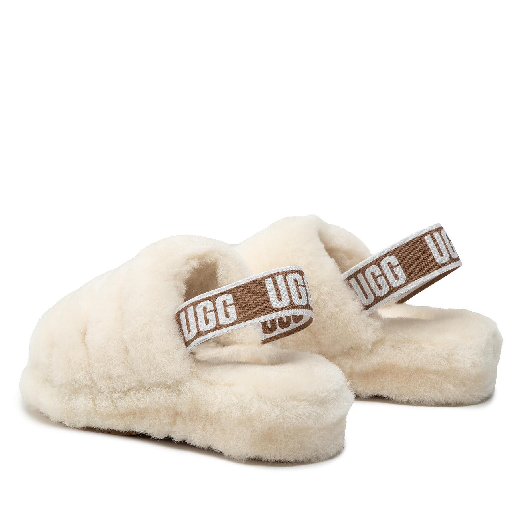 Ugg Papuci de casă W Fluff Yeah Slide 1095119 Bej - Pled.ro