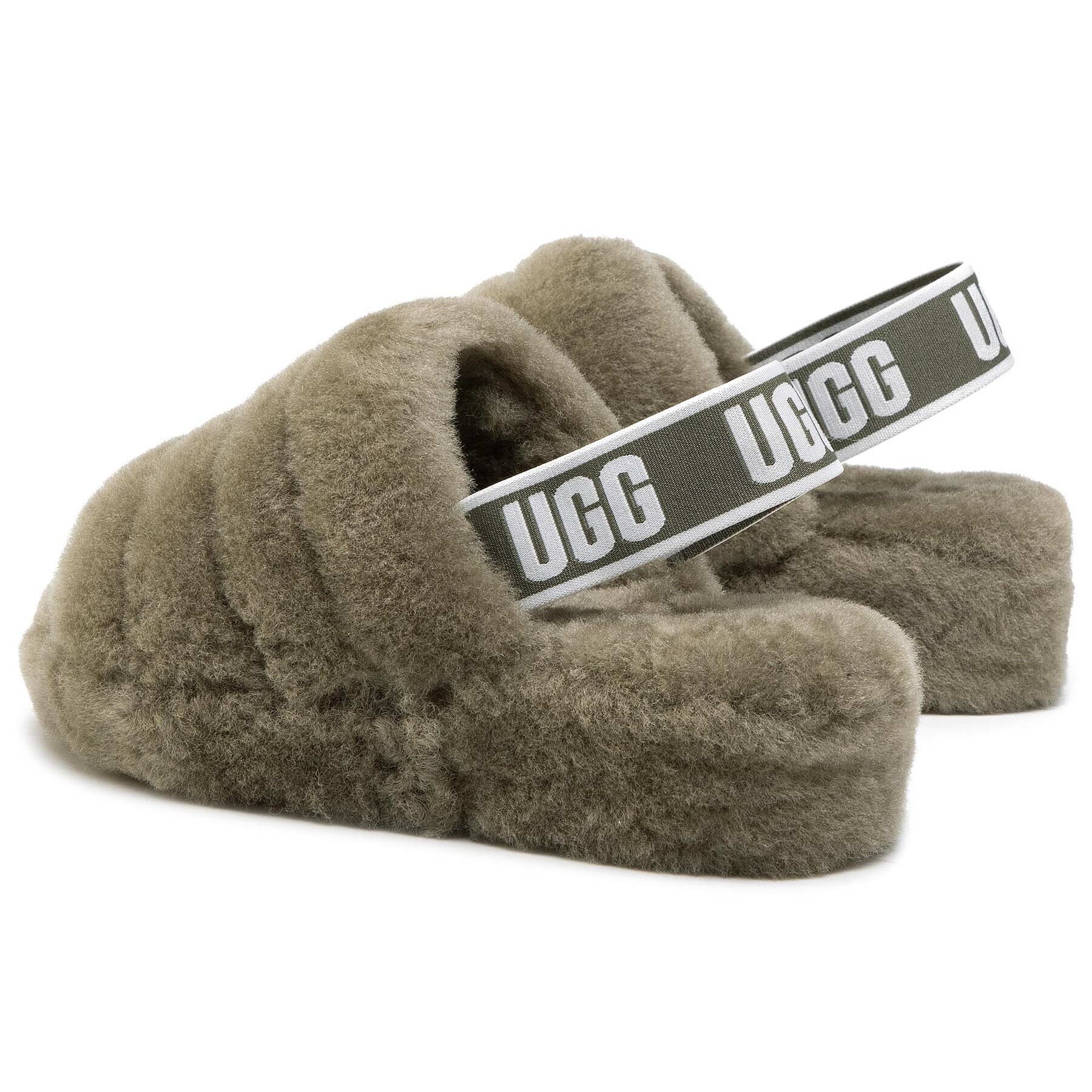 Ugg Papuci de casă W Fluff Yeah Slide 1095119 Verde - Pled.ro