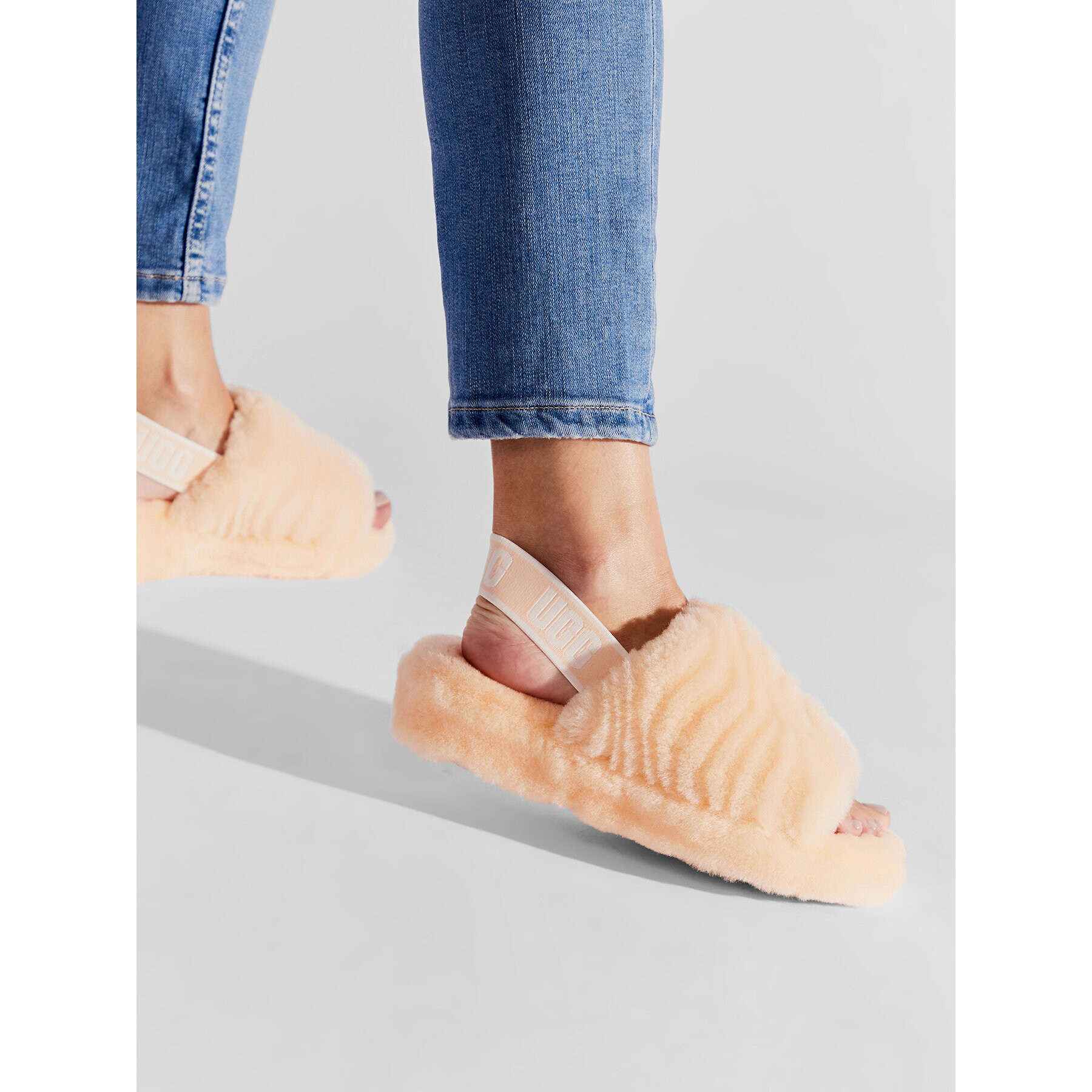 Ugg Papuci de casă W Fluff Yeah Wavy 1125009 Roz - Pled.ro