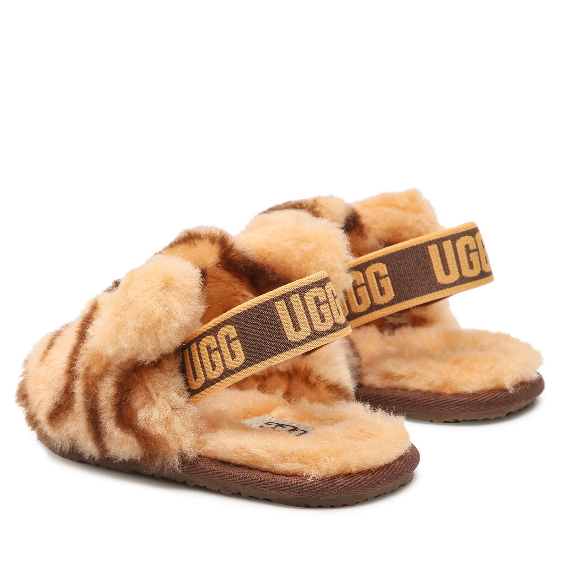 Ugg Papuci de casă T Fluff Yeah Slide Tiger Stuffie 1124940T Maro - Pled.ro