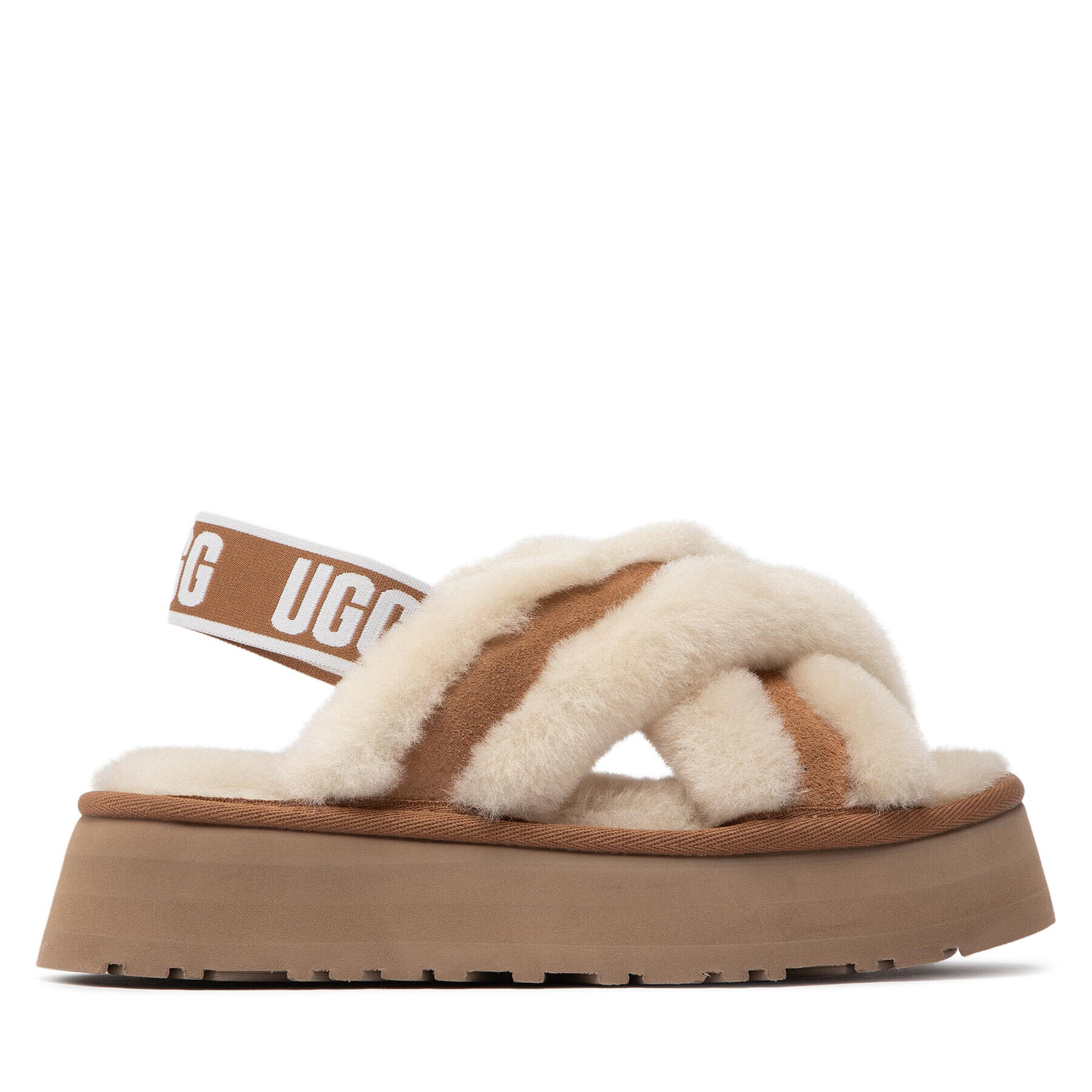 Ugg Papuci de casă W Disco Cross Slide 1121550 Bej - Pled.ro