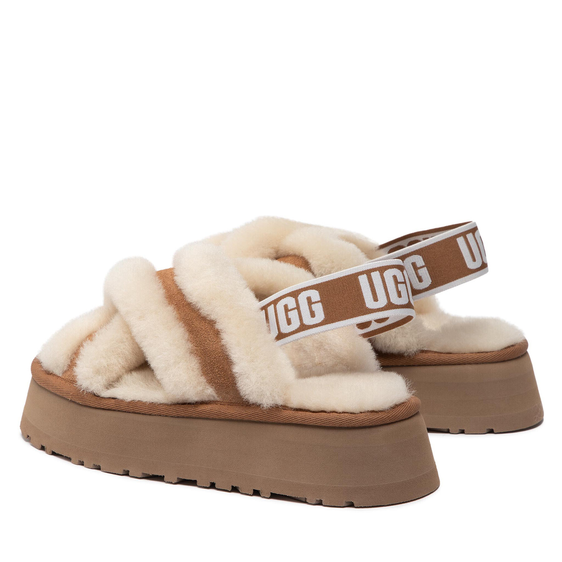 Ugg Papuci de casă W Disco Cross Slide 1121550 Bej - Pled.ro