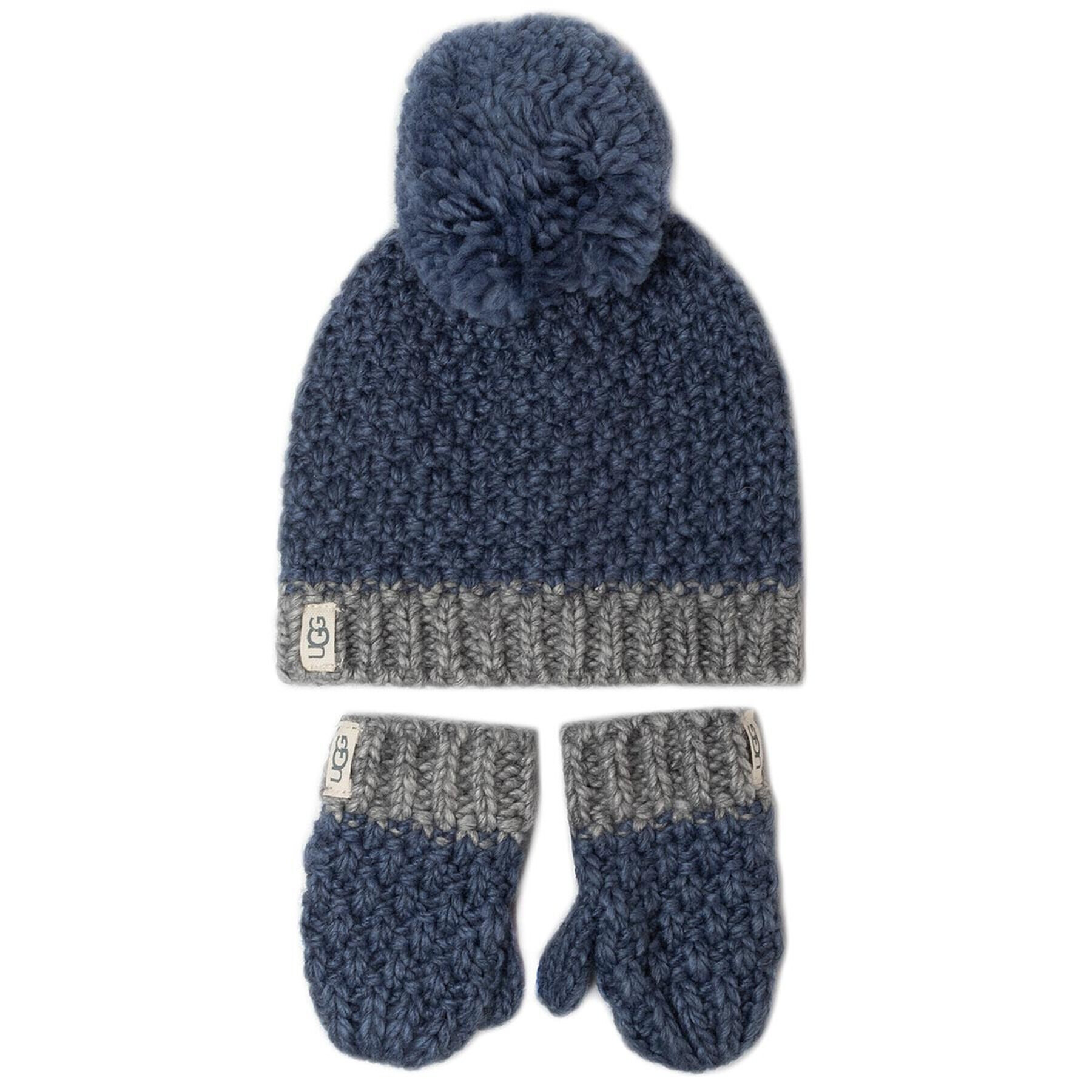 Ugg Set mănuși și căciulă K Infant Knit Hat And Mitt Set 18802 Albastru - Pled.ro