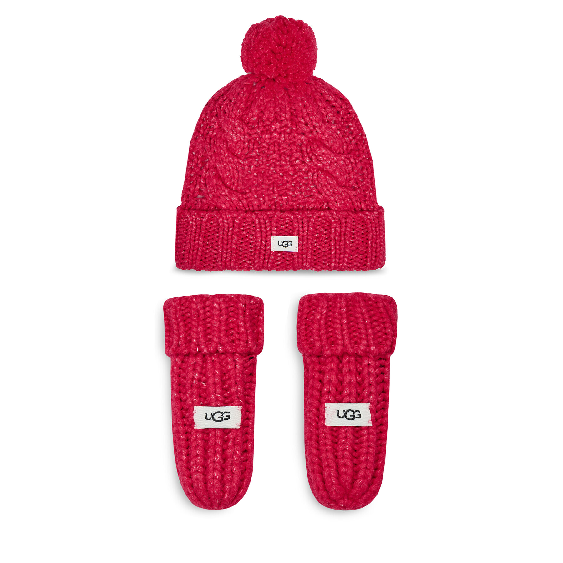 Ugg Set mănuși și căciulă K Infant Knit Set 22726 Roz - Pled.ro