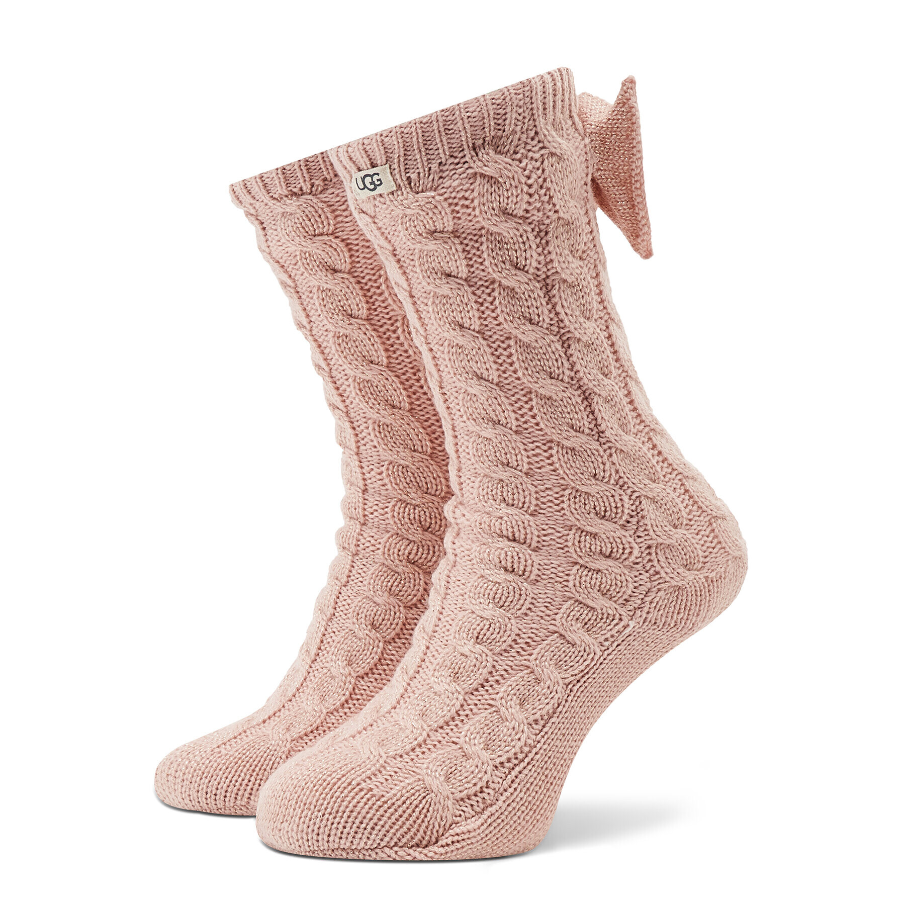 Ugg Șosete Lungi de Damă W Laila Bow Fleece Lined Sock OS 1113637 Roz - Pled.ro