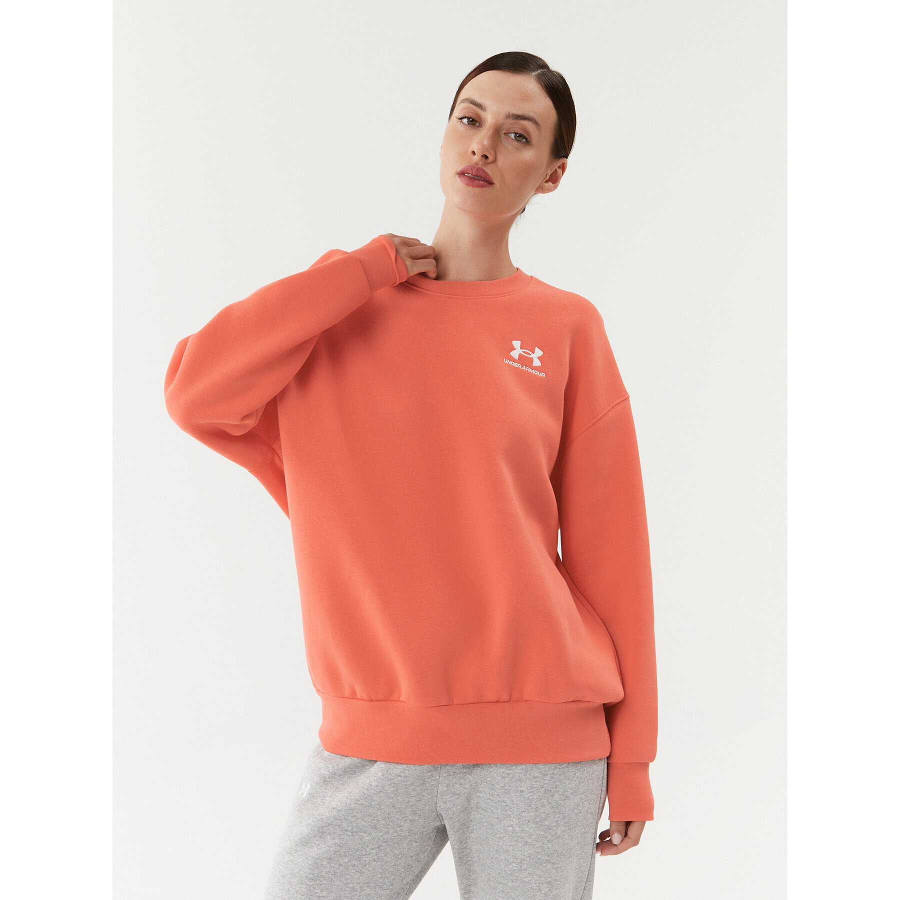 Under Armour Bluză Essential Flc Os Crew 1379475 Roșu Loose Fit - Pled.ro