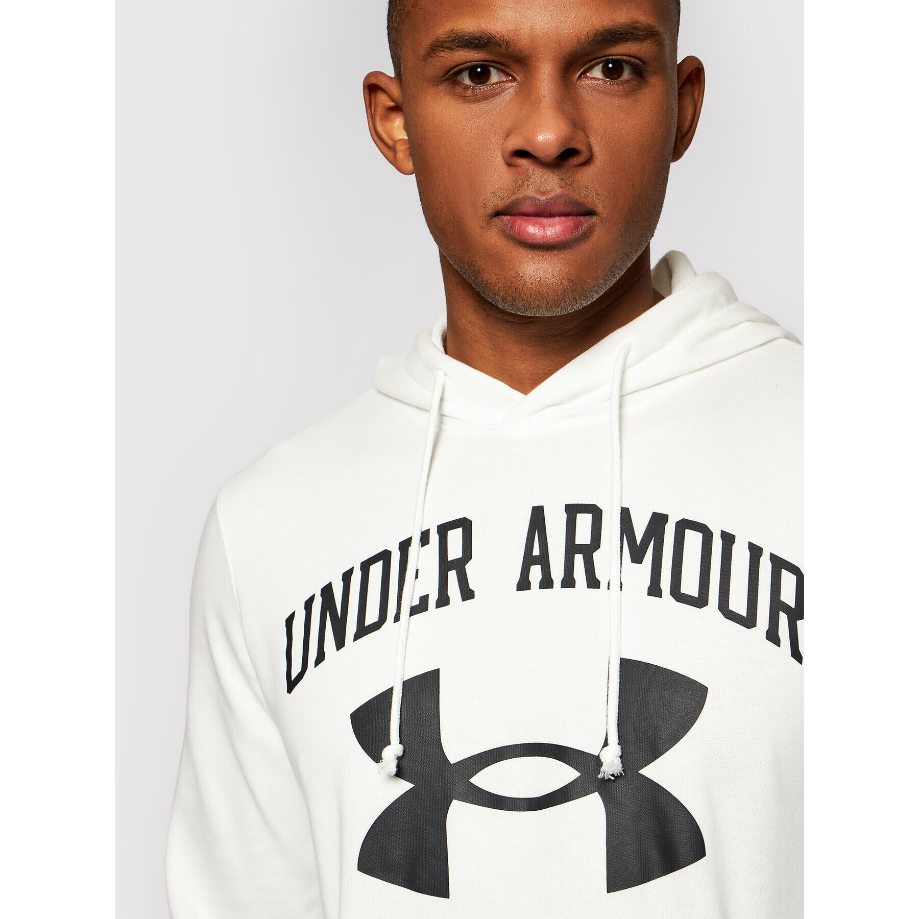 Under Armour Bluză Rival Terry Big Logo 1361559 Alb Loose Fit - Pled.ro