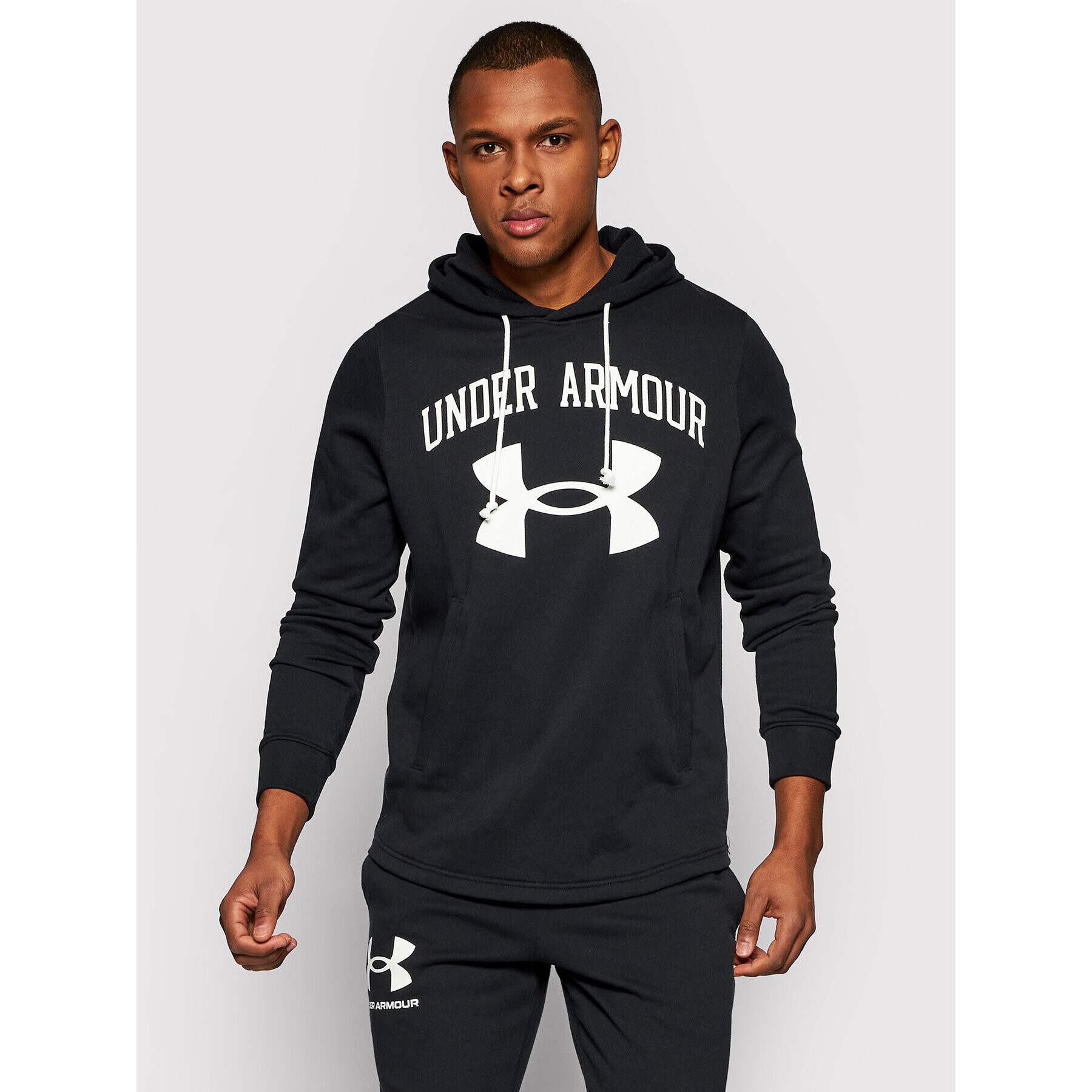 Under Armour Bluză Rival Terry Big Logo 1361559 Negru Loose Fit - Pled.ro