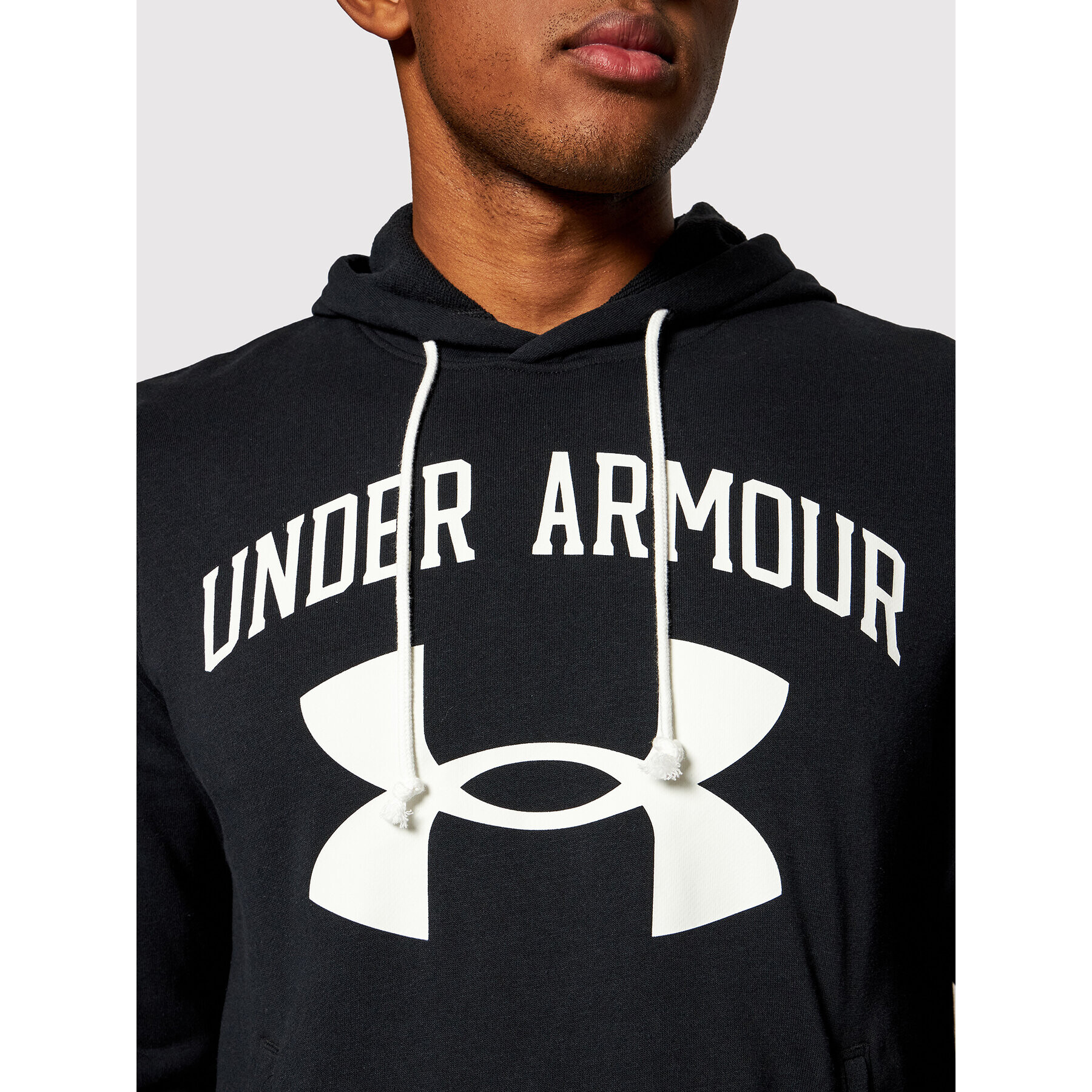 Under Armour Bluză Rival Terry Big Logo 1361559 Negru Loose Fit - Pled.ro