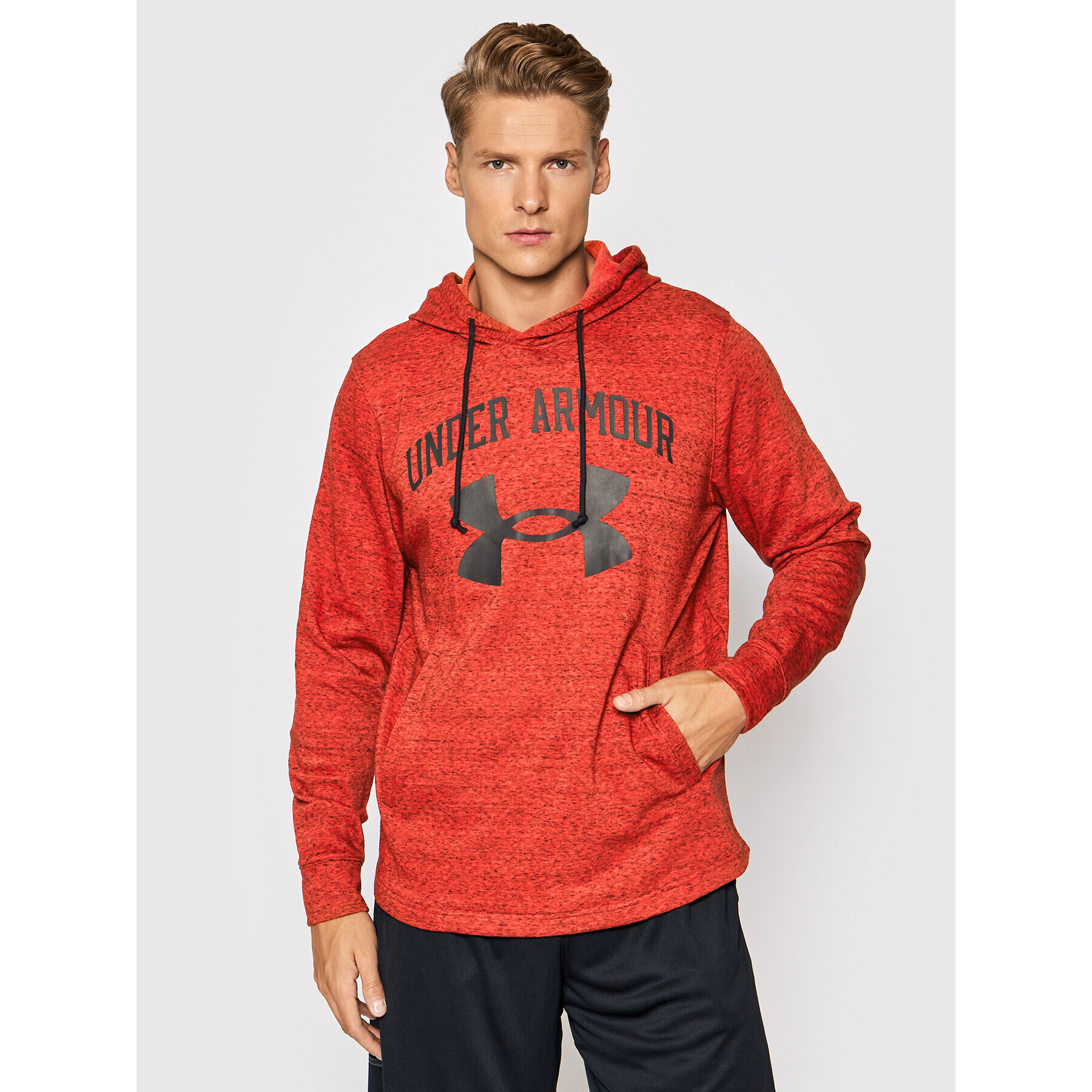 Under Armour Bluză Rival Terry Big Logo 1361559 Portocaliu Loose Fit - Pled.ro