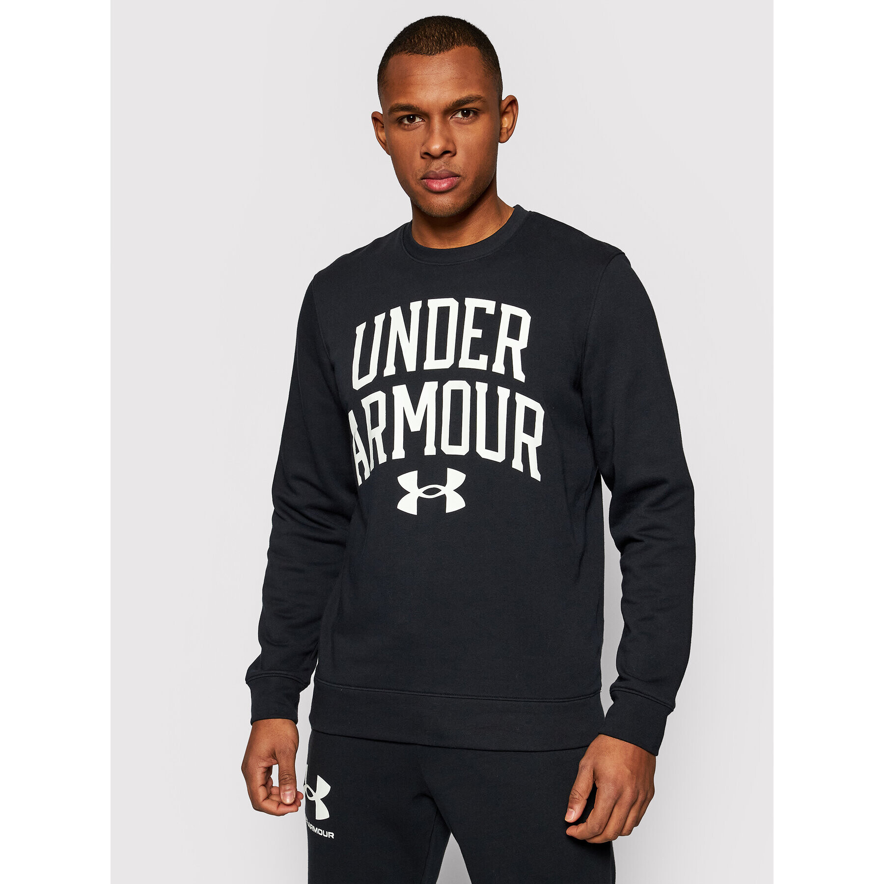 Under Armour Bluză Rival Terry Crew 1361561 Negru Loose Fit - Pled.ro