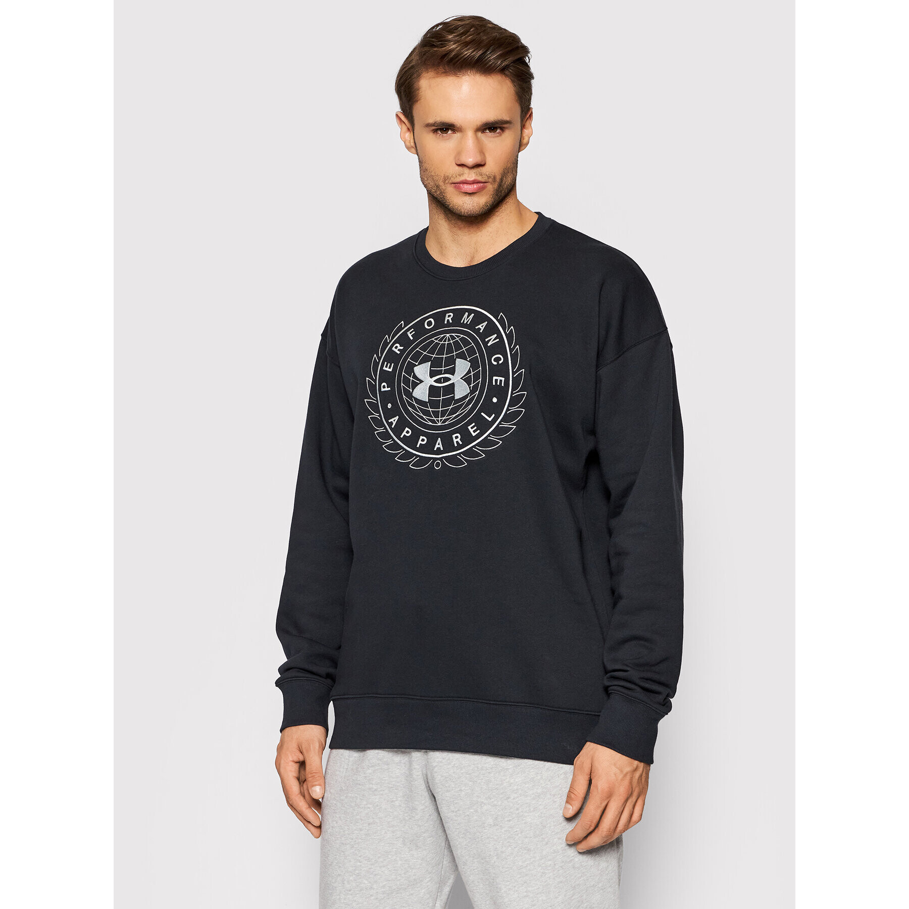 Under Armour Bluză Rivel Fleece Alma Mater 1366298 Negru Loose Fit - Pled.ro