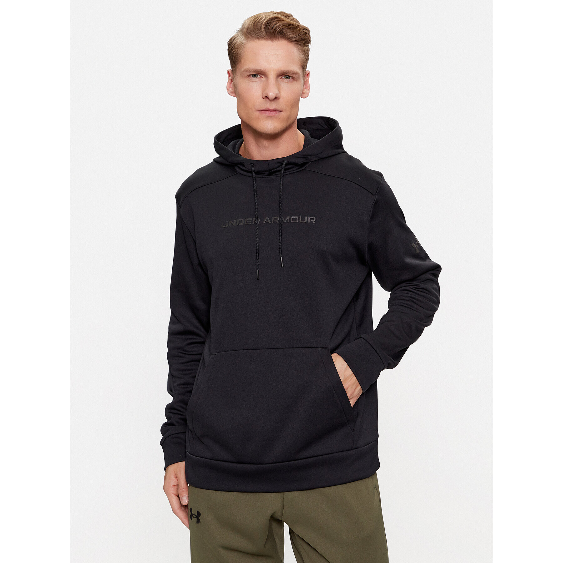 Under Armour Bluză Ua Armour Fleece Graphic Hd 1379744 Negru Loose Fit - Pled.ro