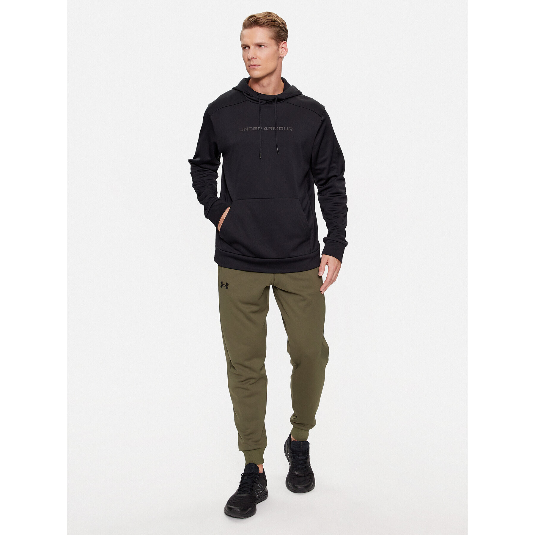 Under Armour Bluză Ua Armour Fleece Graphic Hd 1379744 Negru Loose Fit - Pled.ro