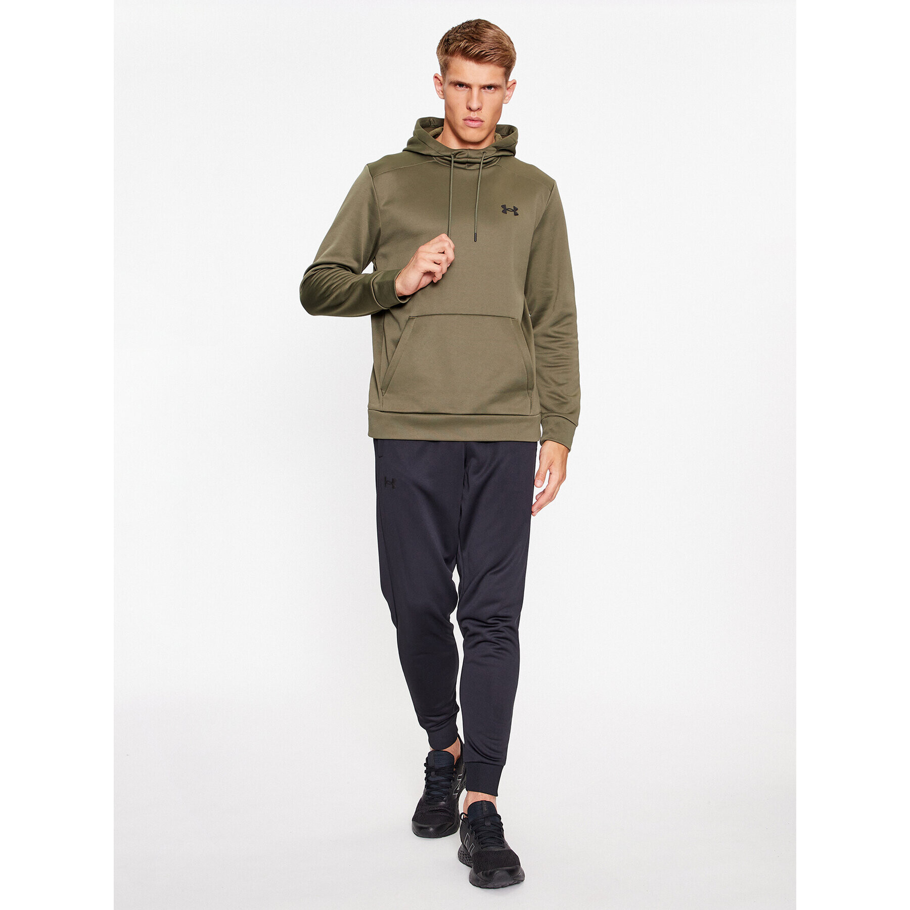 Under Armour Bluză Ua Armour Fleece Hoodie 1373353 Kaki Loose Fit - Pled.ro