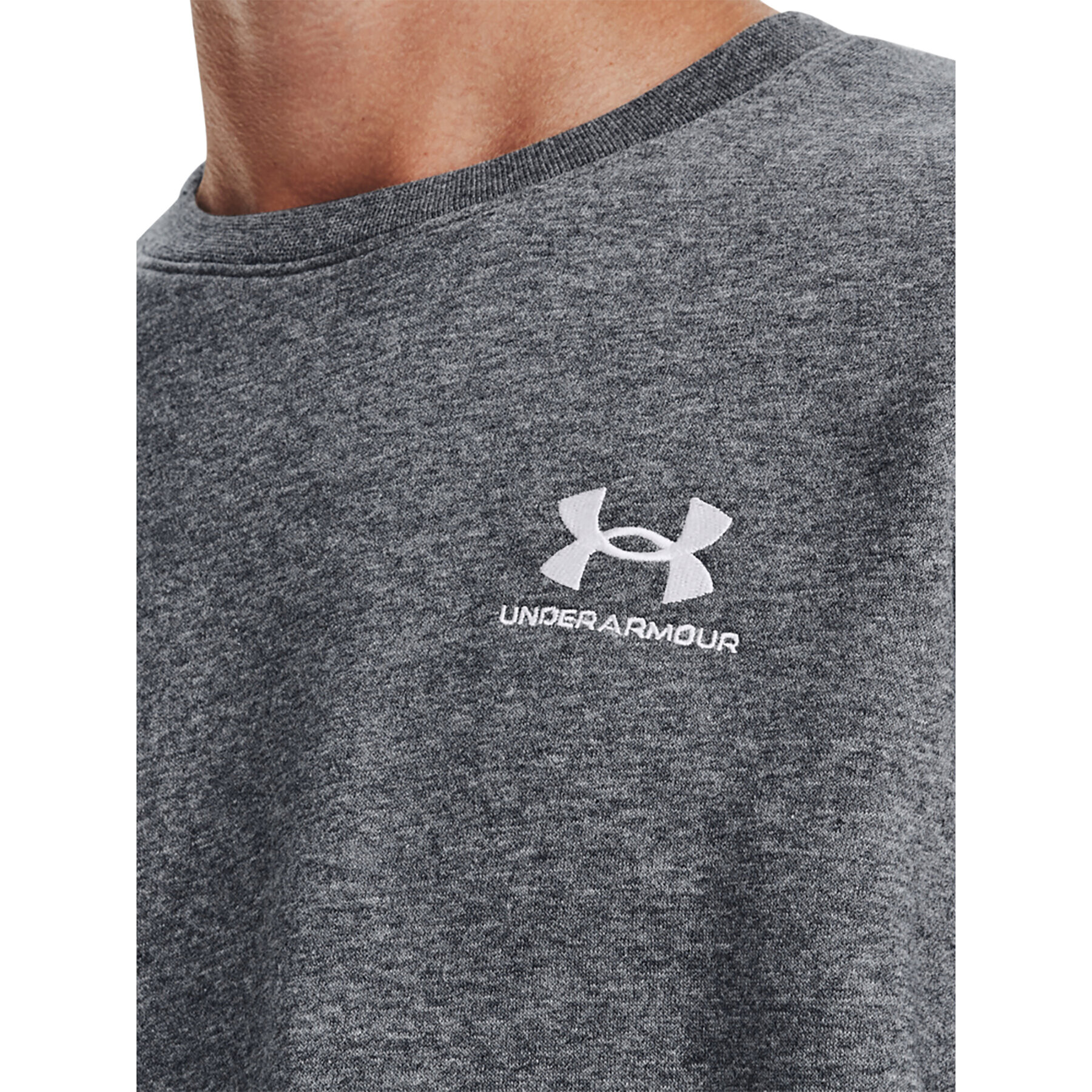 Under Armour Bluză UA Essential Fleece Crew 1374250 Gri Regular Fit - Pled.ro