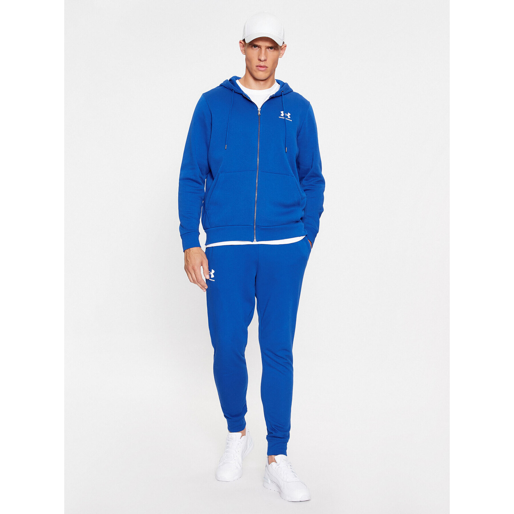 Under Armour Bluză Ua Essential Fleece Fz Hood 1373881 Albastru Loose Fit - Pled.ro