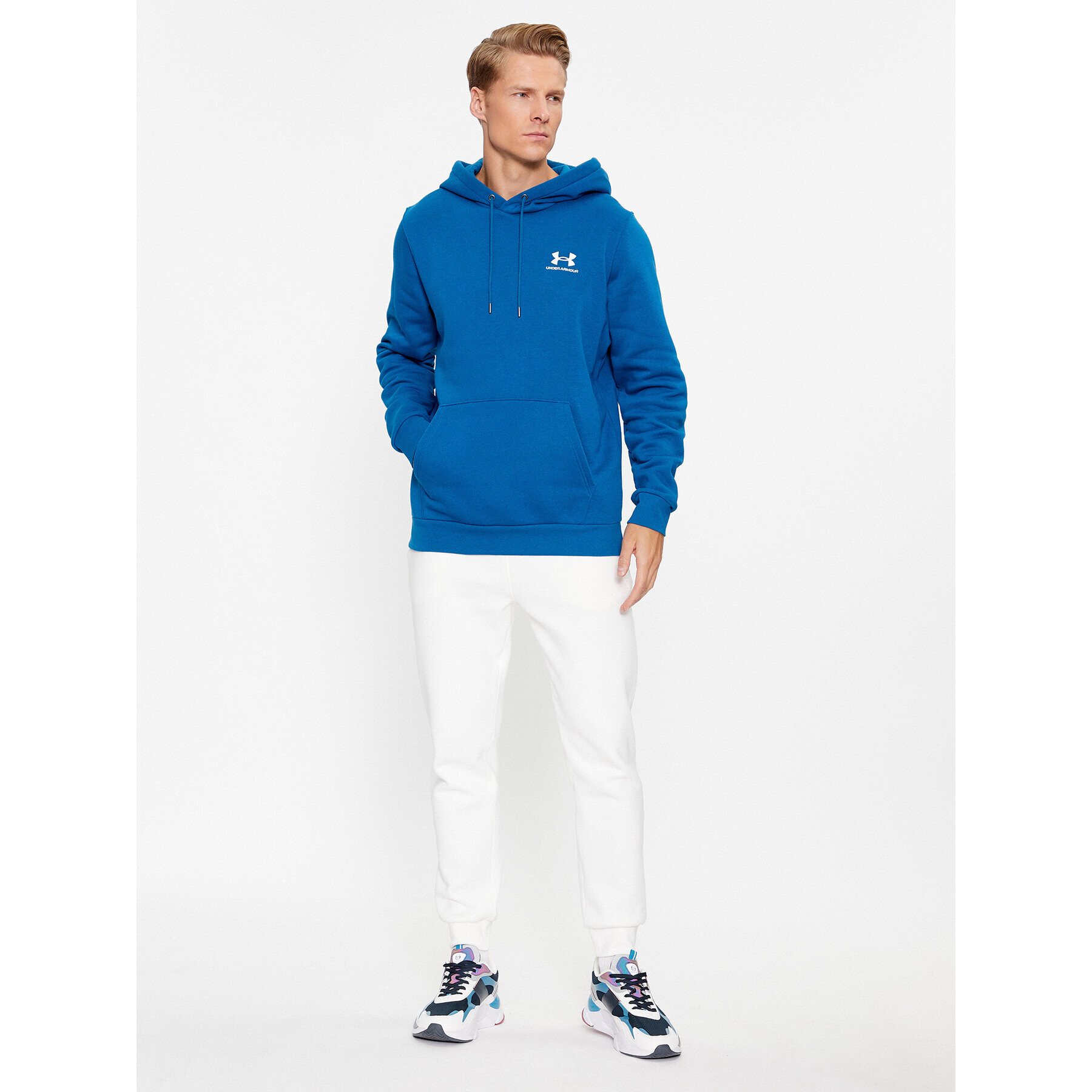 Under Armour Bluză Ua Essential Fleece Hoodie 1373880 Albastru Loose Fit - Pled.ro