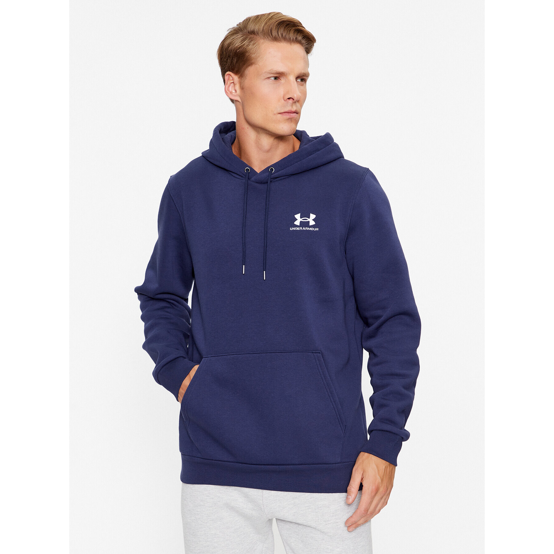 Under Armour Bluză Ua Essential Fleece Hoodie 1373880 Bleumarin Loose Fit - Pled.ro