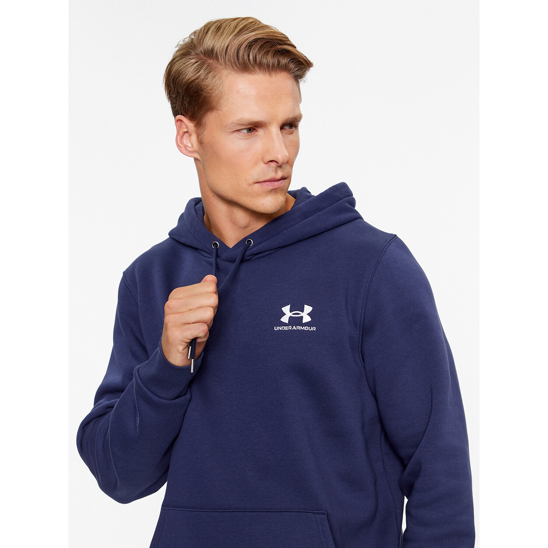 Under Armour Bluză Ua Essential Fleece Hoodie 1373880 Bleumarin Loose Fit - Pled.ro