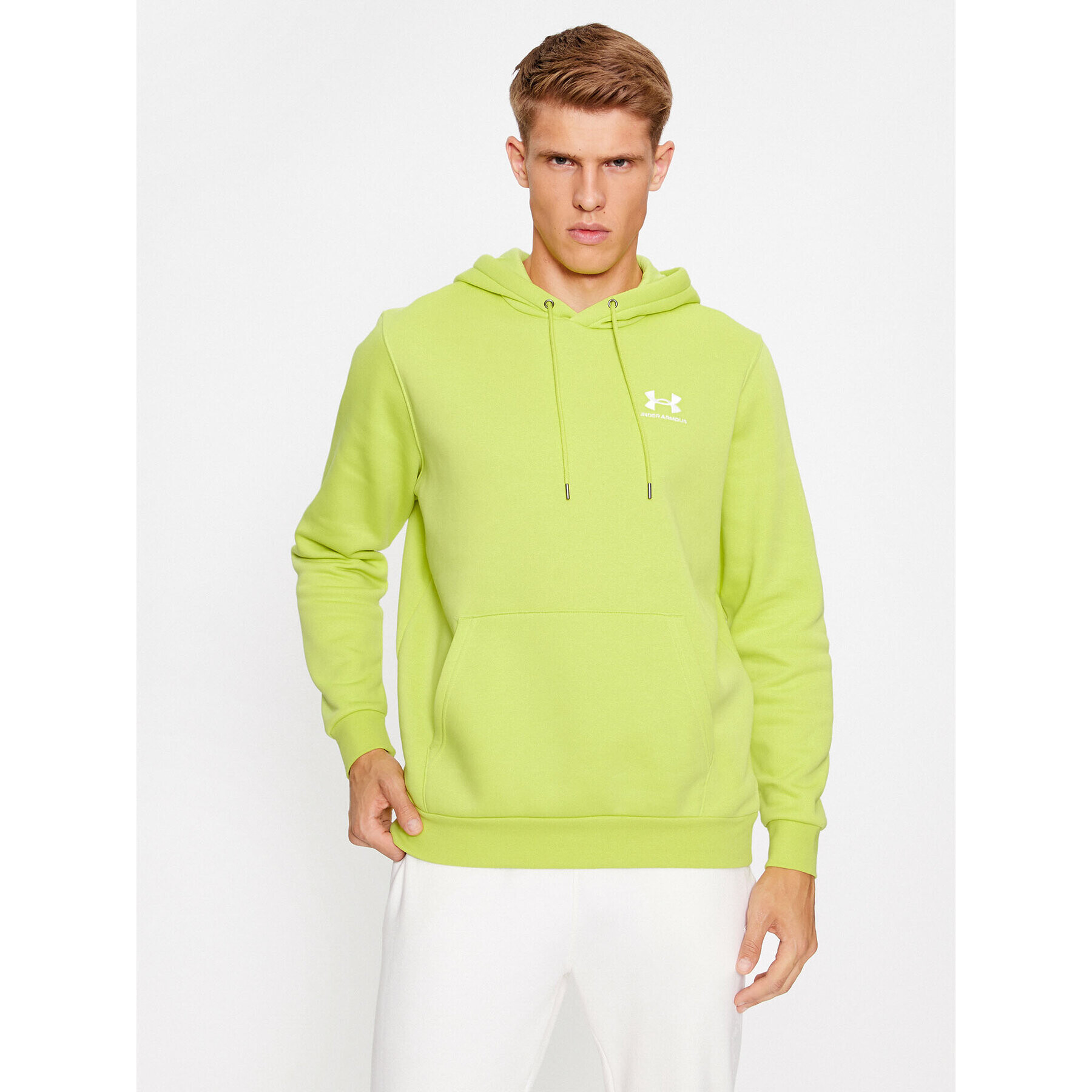 Under Armour Bluză Ua Essential Fleece Hoodie 1373880 Galben Loose Fit - Pled.ro