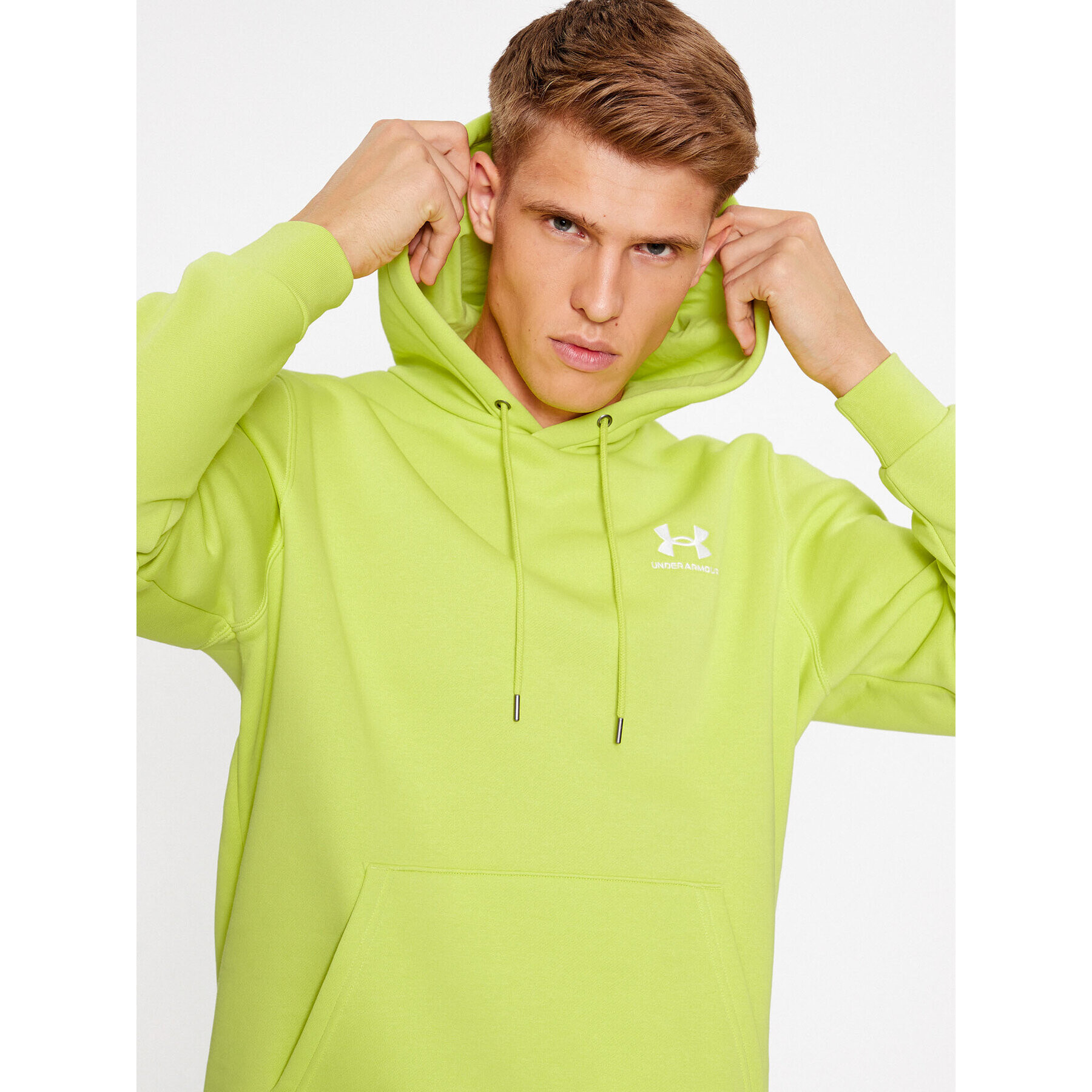 Under Armour Bluză Ua Essential Fleece Hoodie 1373880 Galben Loose Fit - Pled.ro