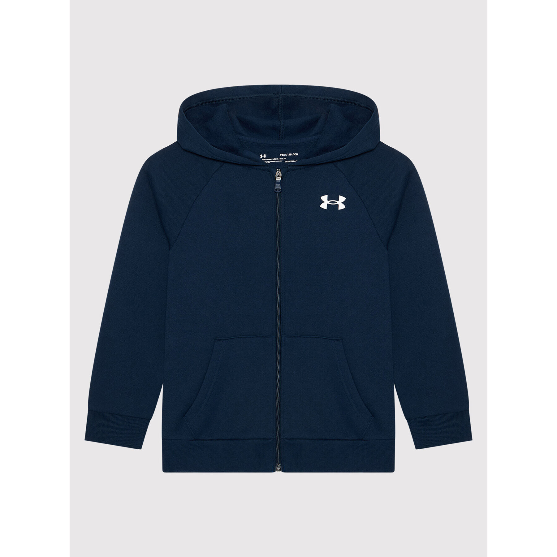 Under Armour Bluză Ua Rival Cotton Full Zip 1357613 Bleumarin Loose Fit - Pled.ro