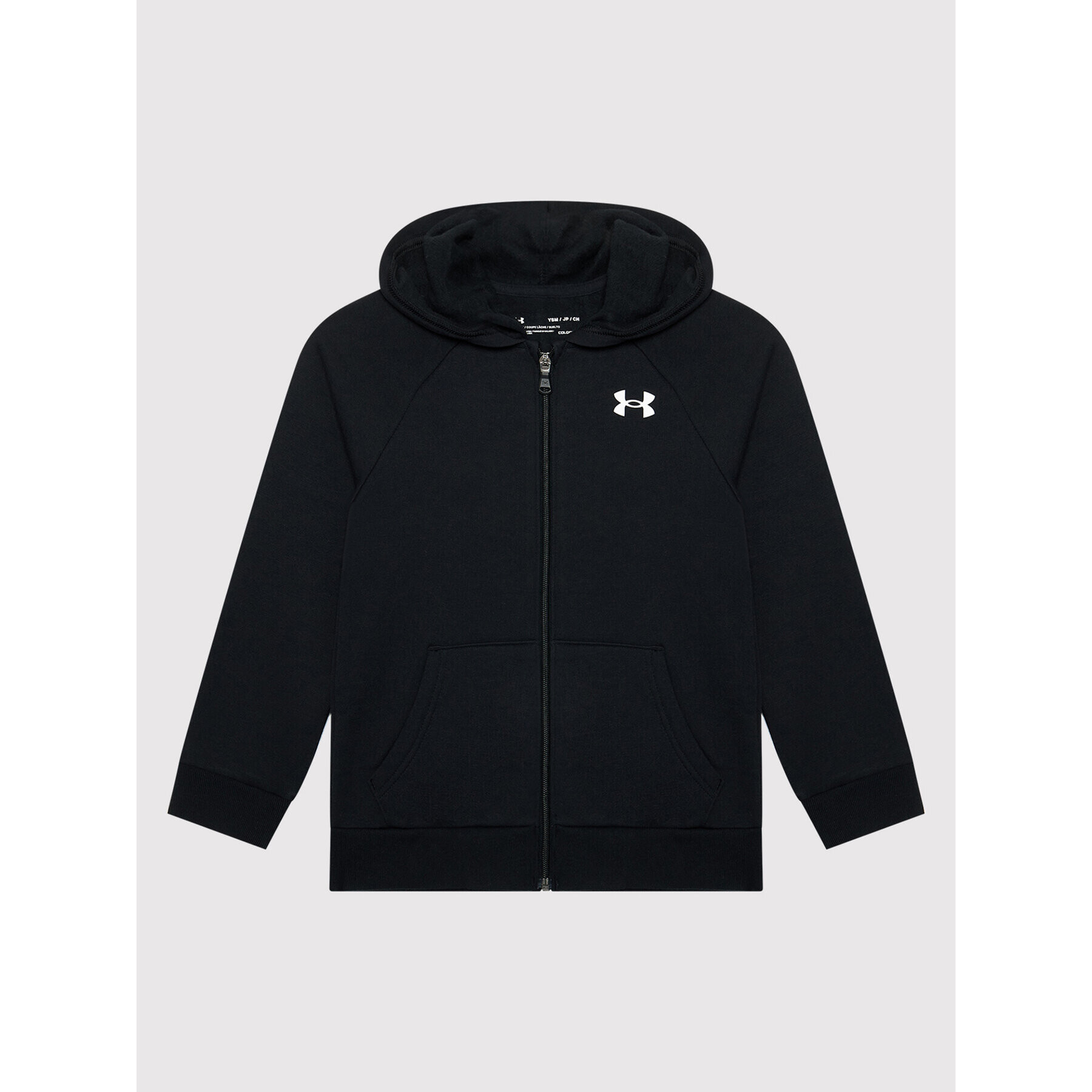 Under Armour Bluză Ua Rival Cotton Full Zip 1357613 Negru Loose Fit - Pled.ro