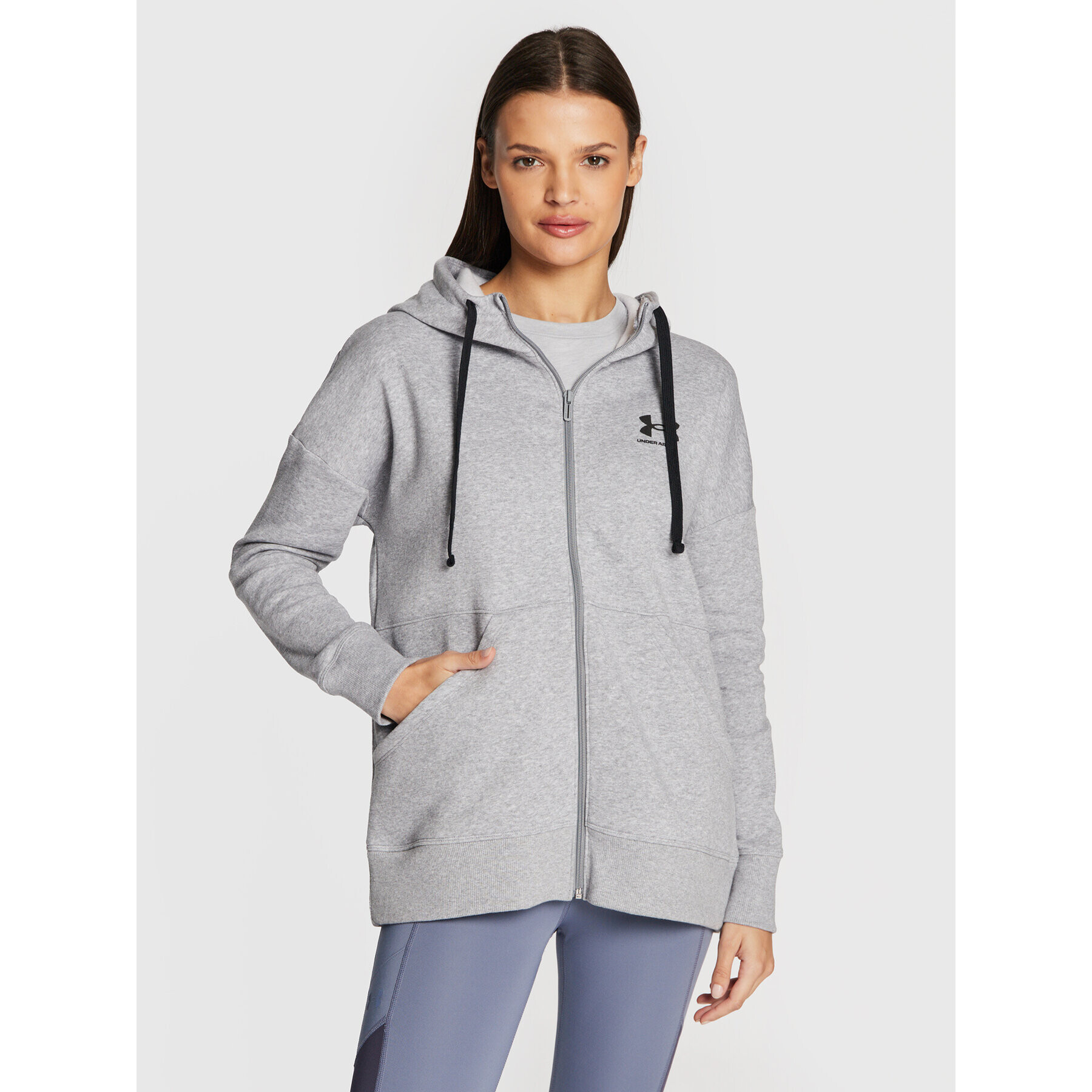 Under Armour Bluză Ua Rival Fleece 1356400 Gri Loose Fit - Pled.ro