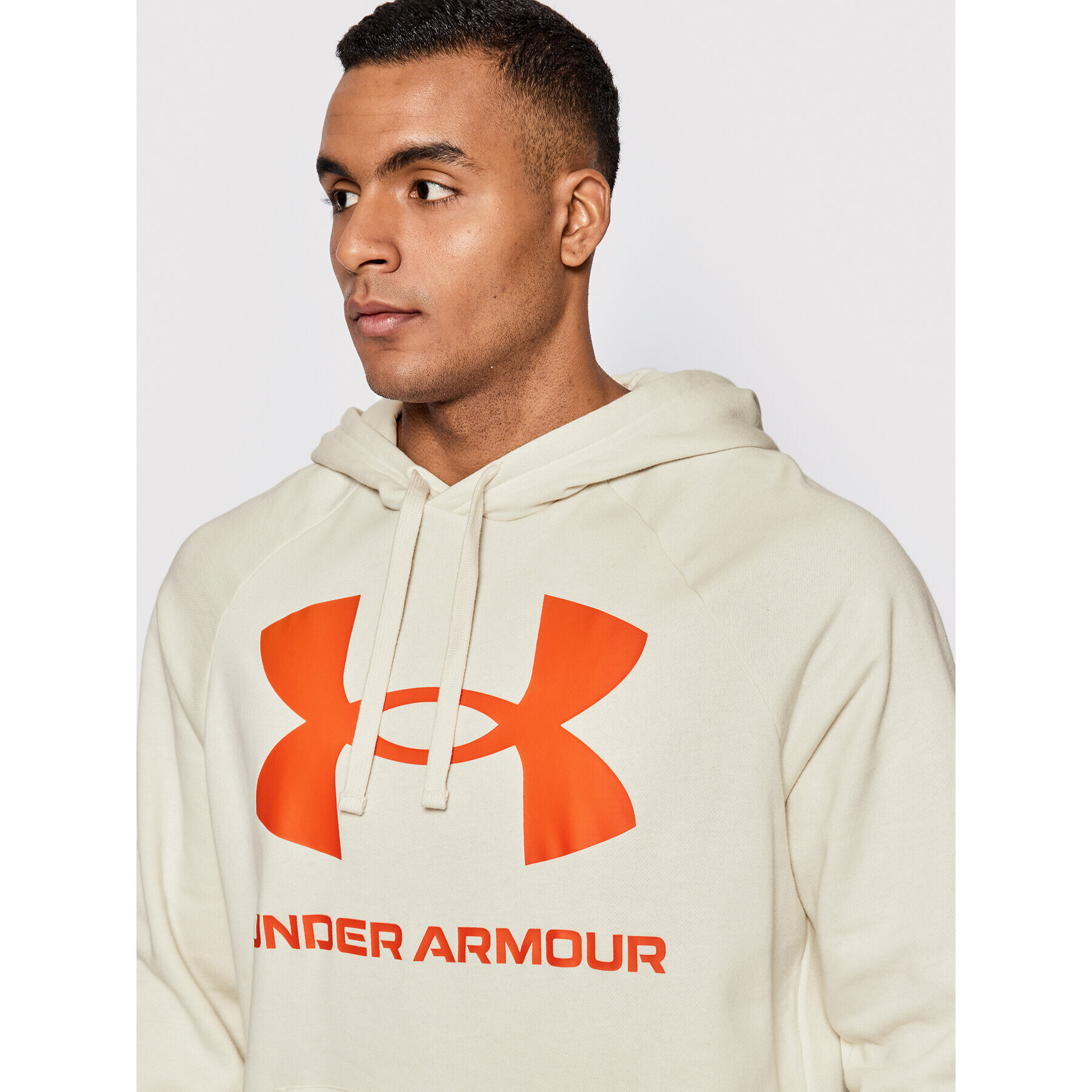 Under Armour Bluză Ua Rival Fleece Big Logo 1357093 Bej Loose Fit - Pled.ro