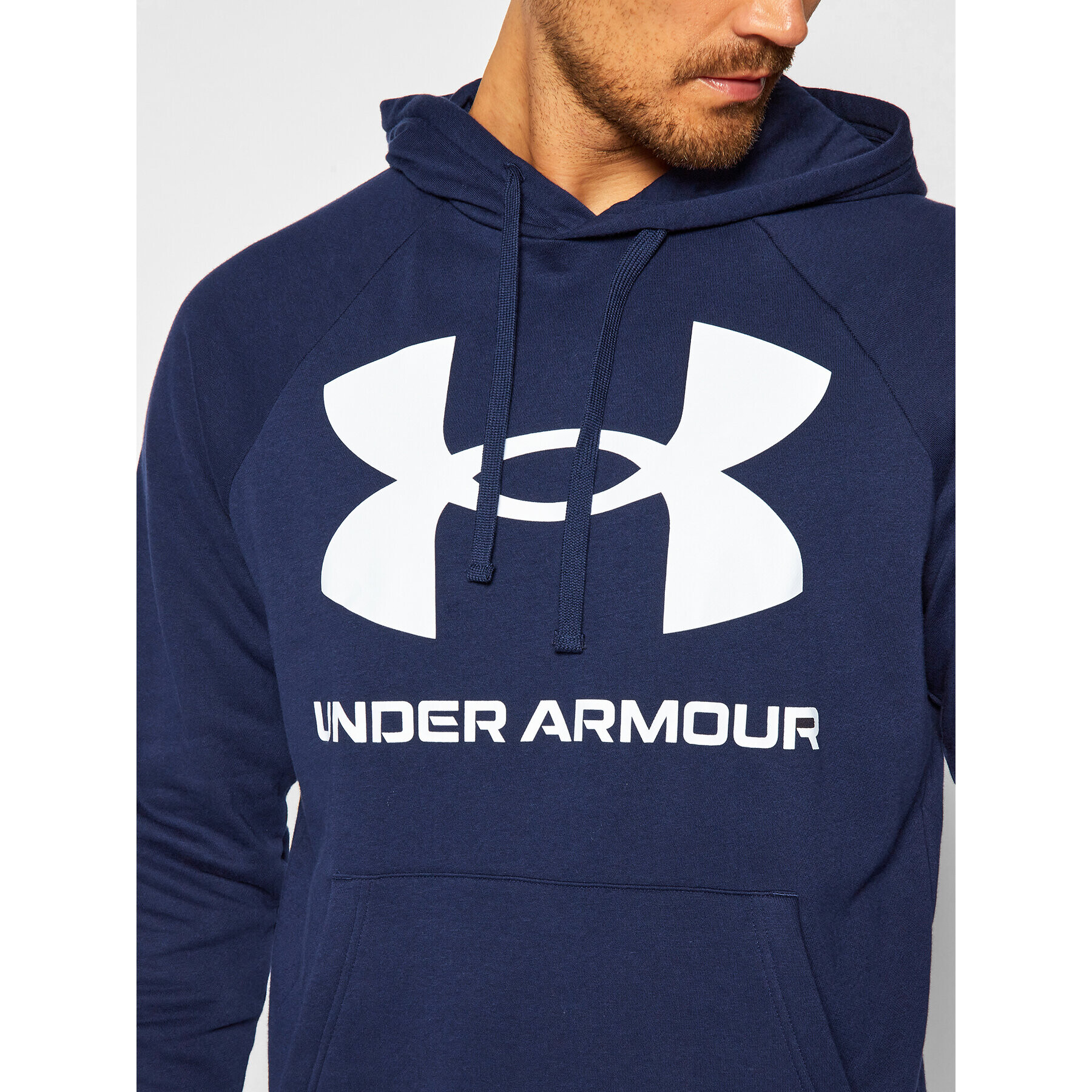 Under Armour Bluză Ua Rival Fleece Big Logo 1357093 Bleumarin Loose Fit - Pled.ro