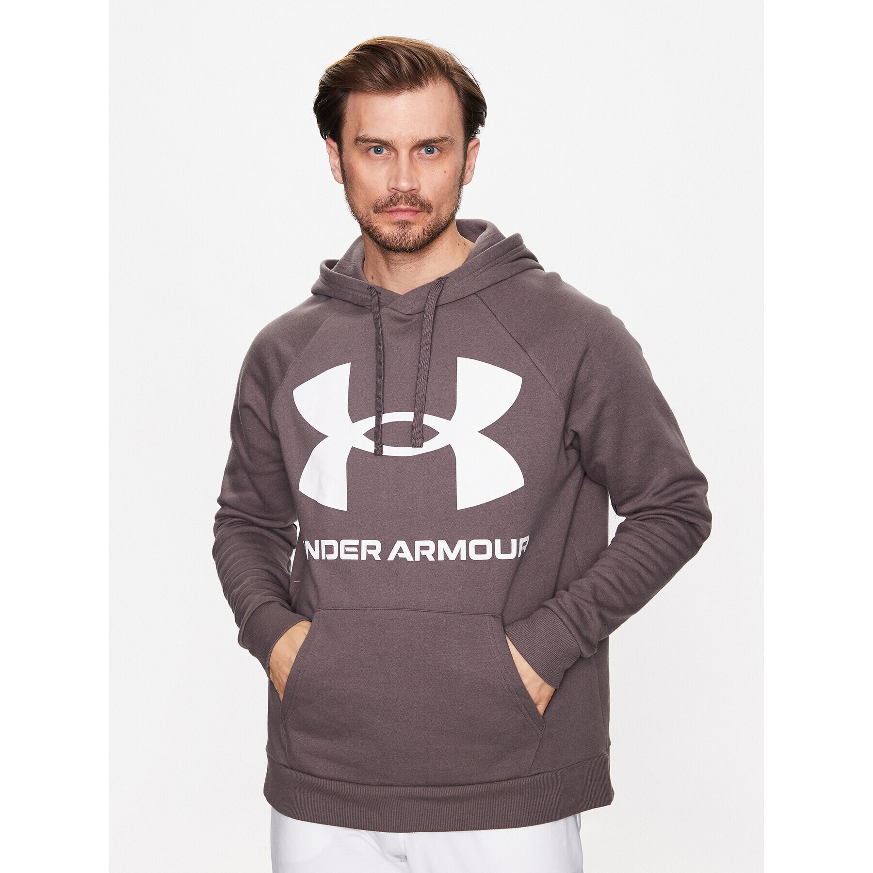 Under Armour Bluză Ua Rival Fleece Big Logo 1357093 Maro Loose Fit - Pled.ro