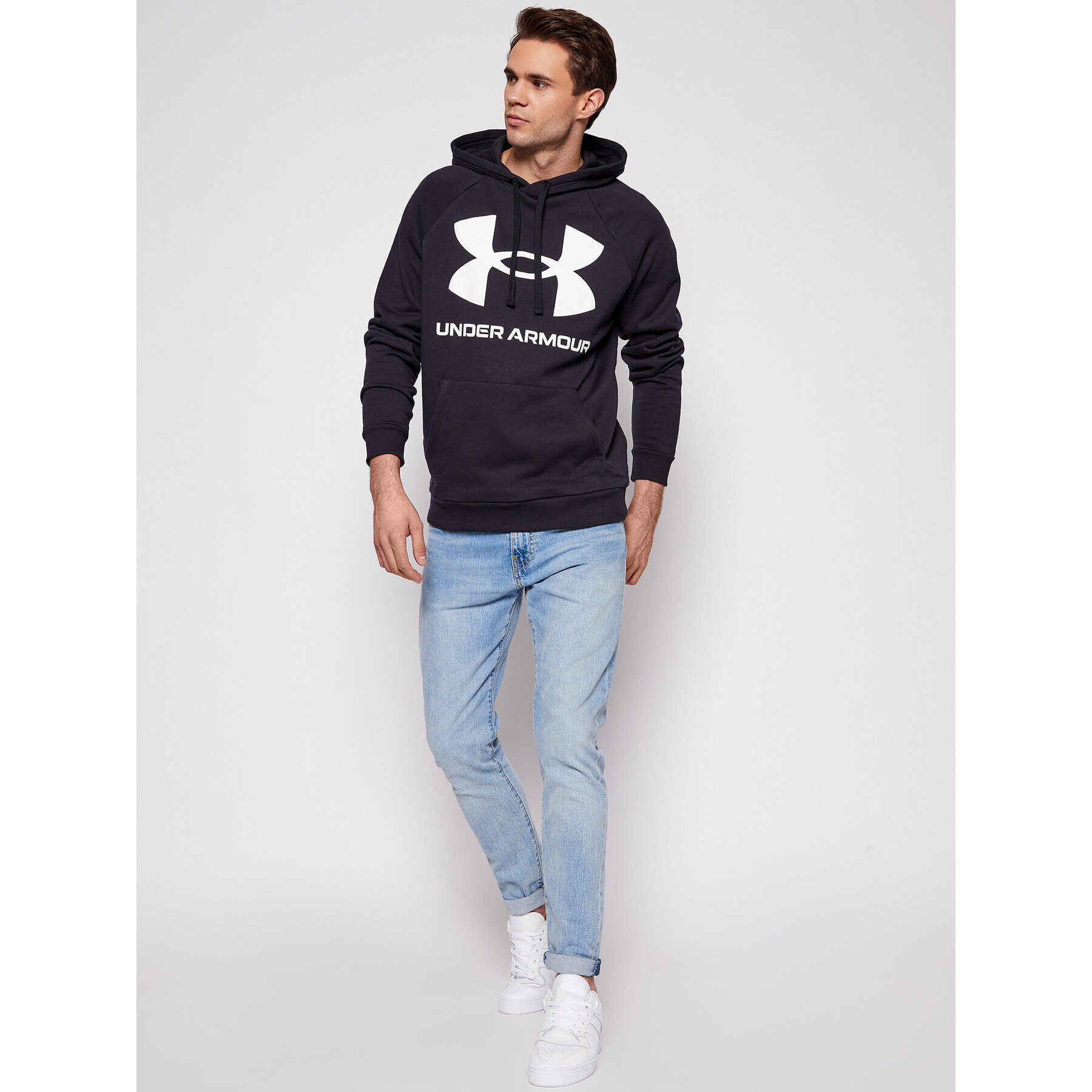 Under Armour Bluză Ua Rival Fleece Big Logo 1357093 Negru Loose Fit - Pled.ro