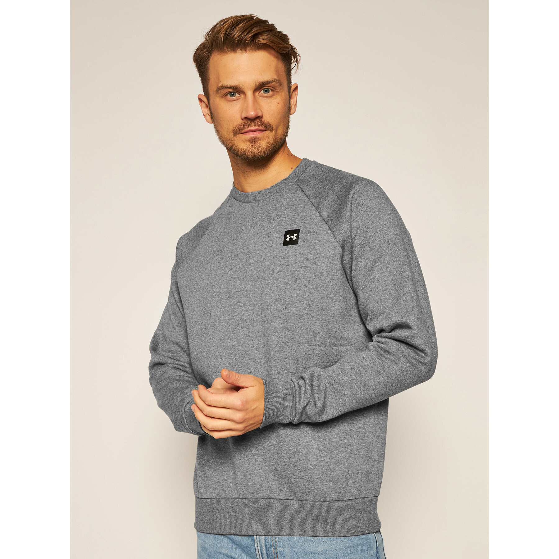 Under Armour Bluză Ua Rival Fleece Crew 1357096 Gri Regular Fit - Pled.ro