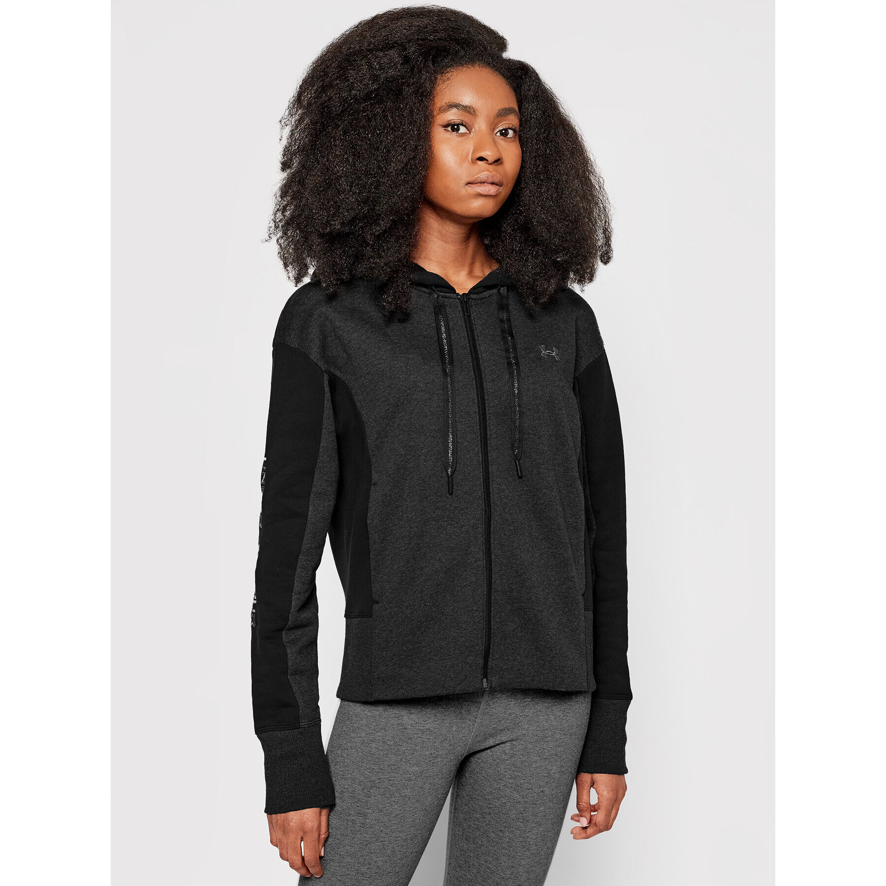 Under Armour Bluză Ua Rival Fleece Embroidered 1362419 Gri Loose Fit - Pled.ro