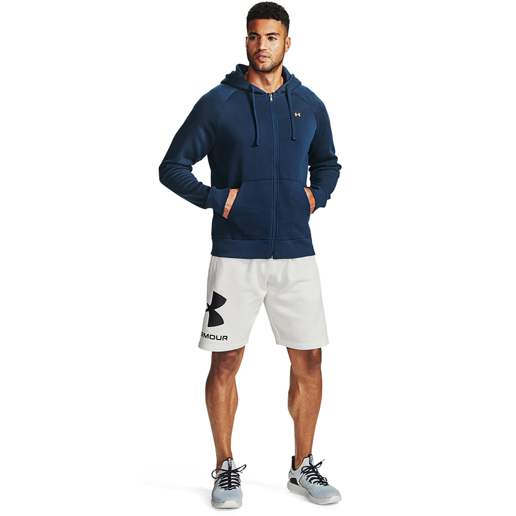 Under Armour Bluză UA Rival Fleece FZ Hoodie 1357111 Bleumarin Regular Fit - Pled.ro