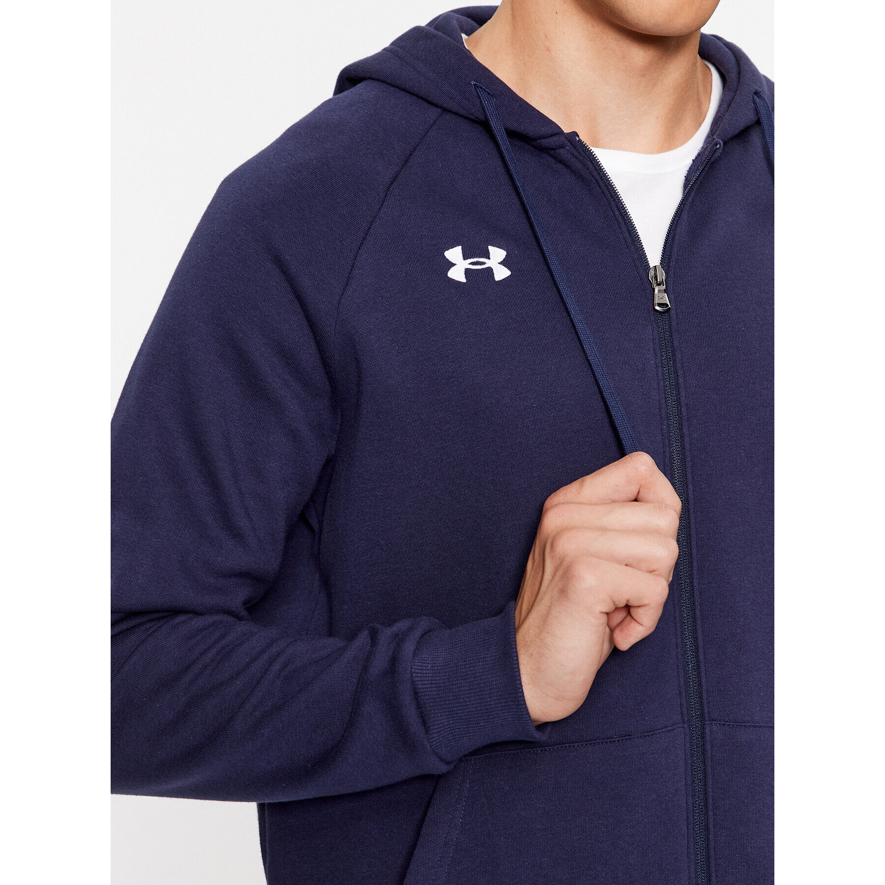 Under Armour Bluză Ua Rival Fleece Fz Hoodie 1379767 Bleumarin Loose Fit - Pled.ro