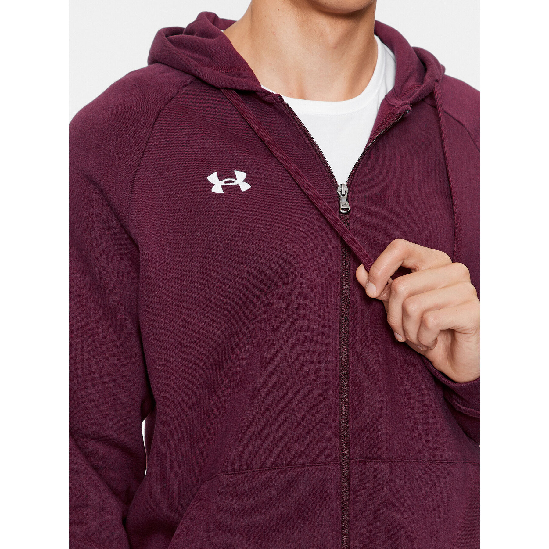 Under Armour Bluză Ua Rival Fleece Fz Hoodie 1379767 Vișiniu Loose Fit - Pled.ro