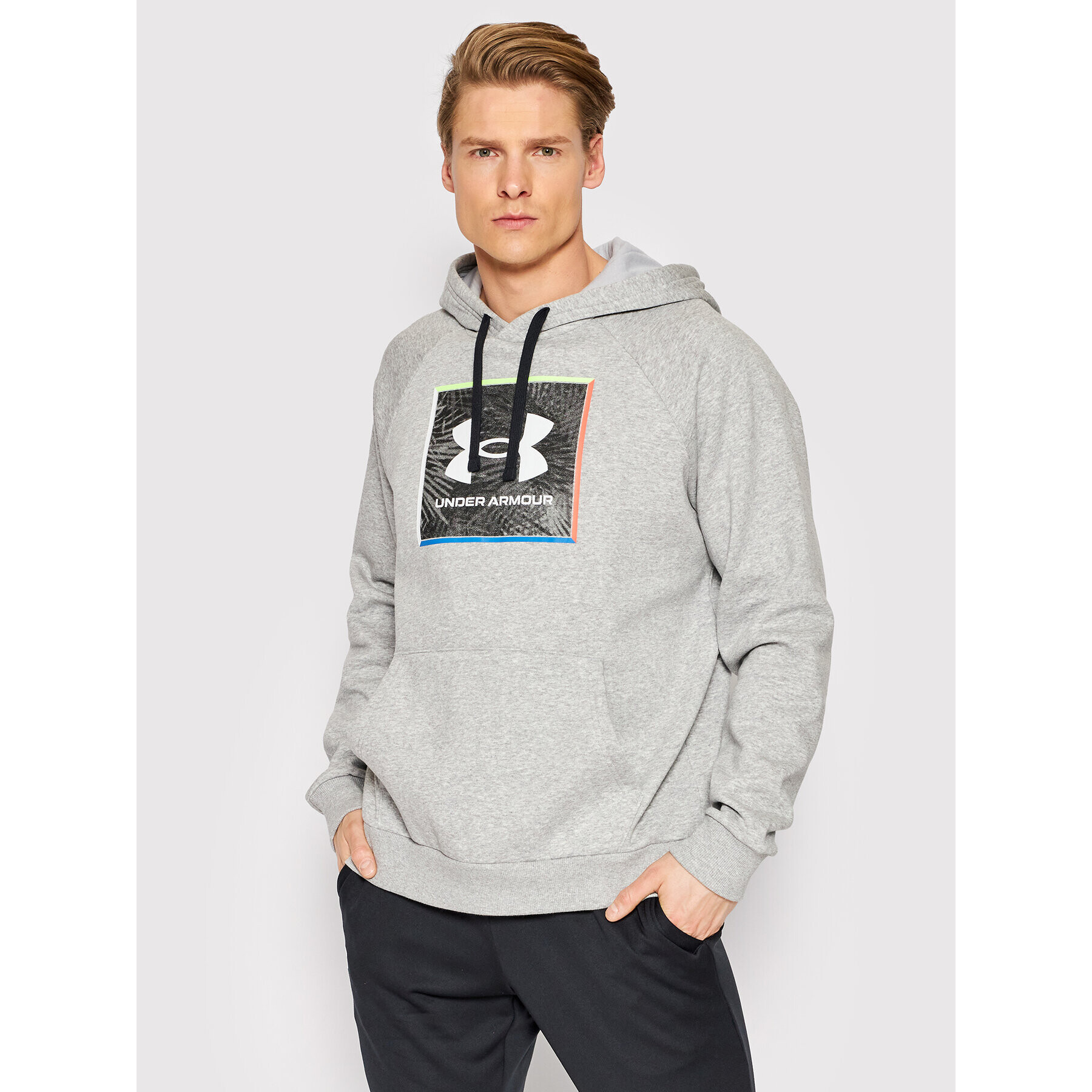 Under Armour Bluză Ua Rival Fleece Graphic 1370349 Gri Regular Fit - Pled.ro