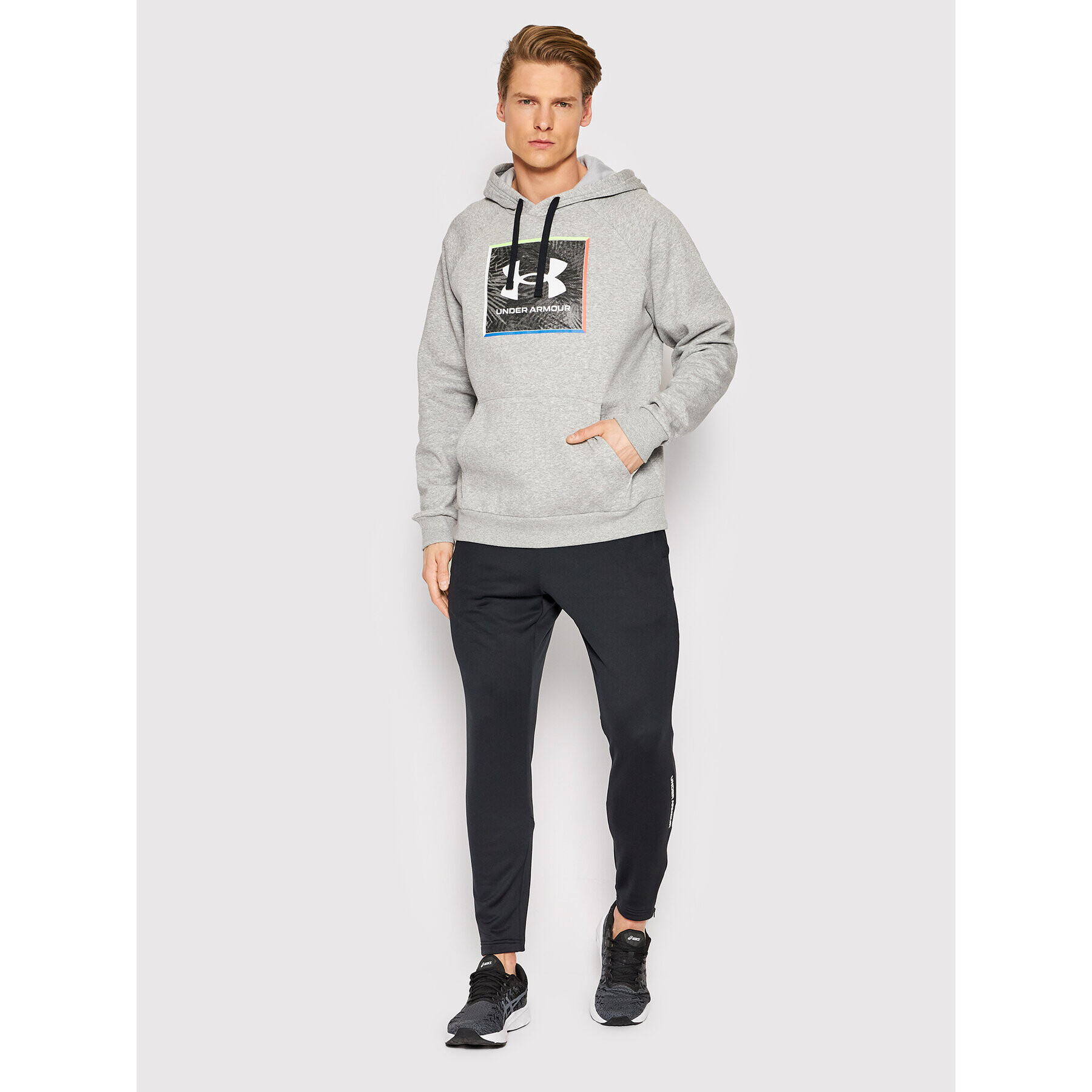 Under Armour Bluză Ua Rival Fleece Graphic 1370349 Gri Regular Fit - Pled.ro