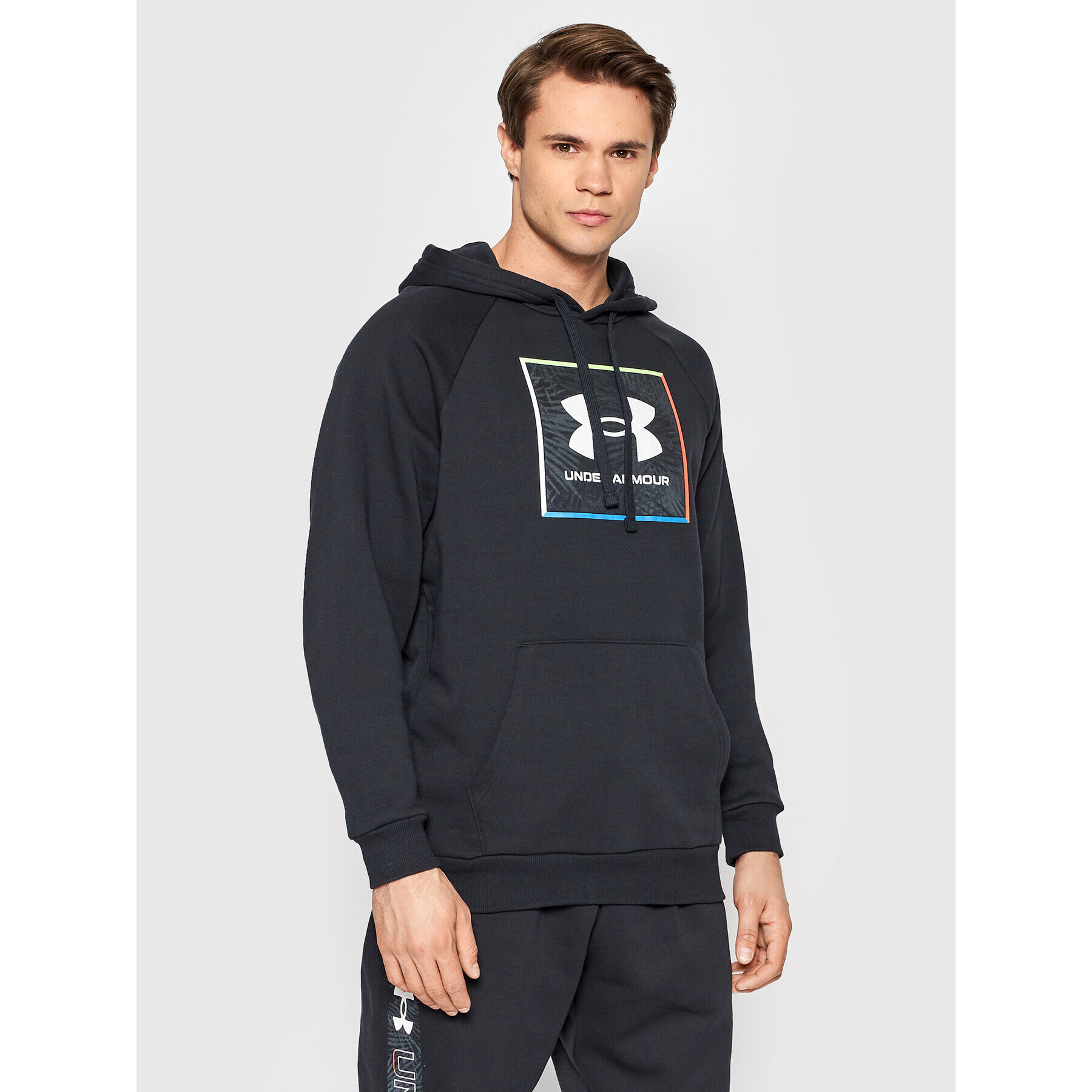 Under Armour Bluză Ua Rival Fleece Graphic 1370349 Negru Regular Fit - Pled.ro