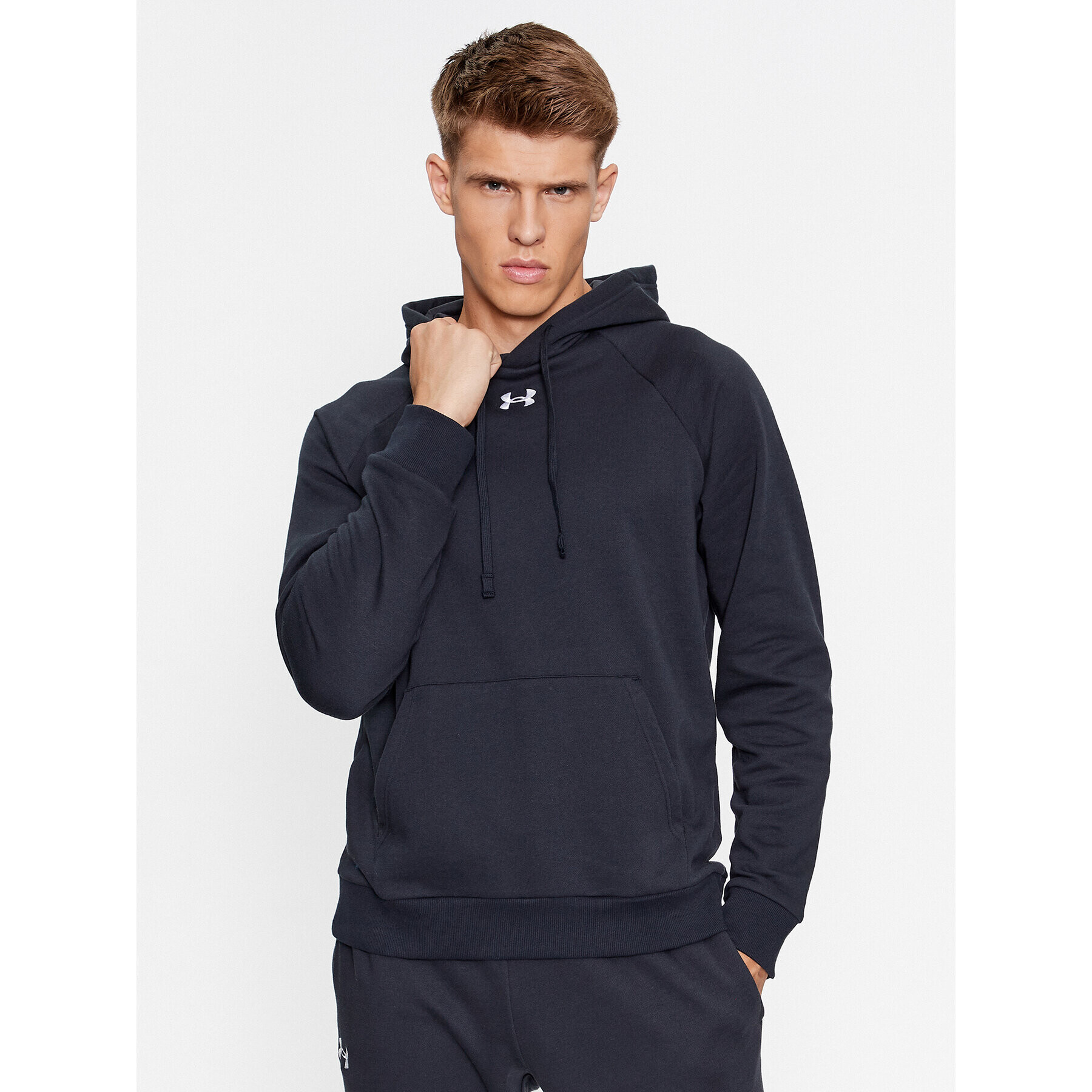 Under Armour Bluză Ua Rival Fleece Hoodie 1379757 Negru Loose Fit - Pled.ro