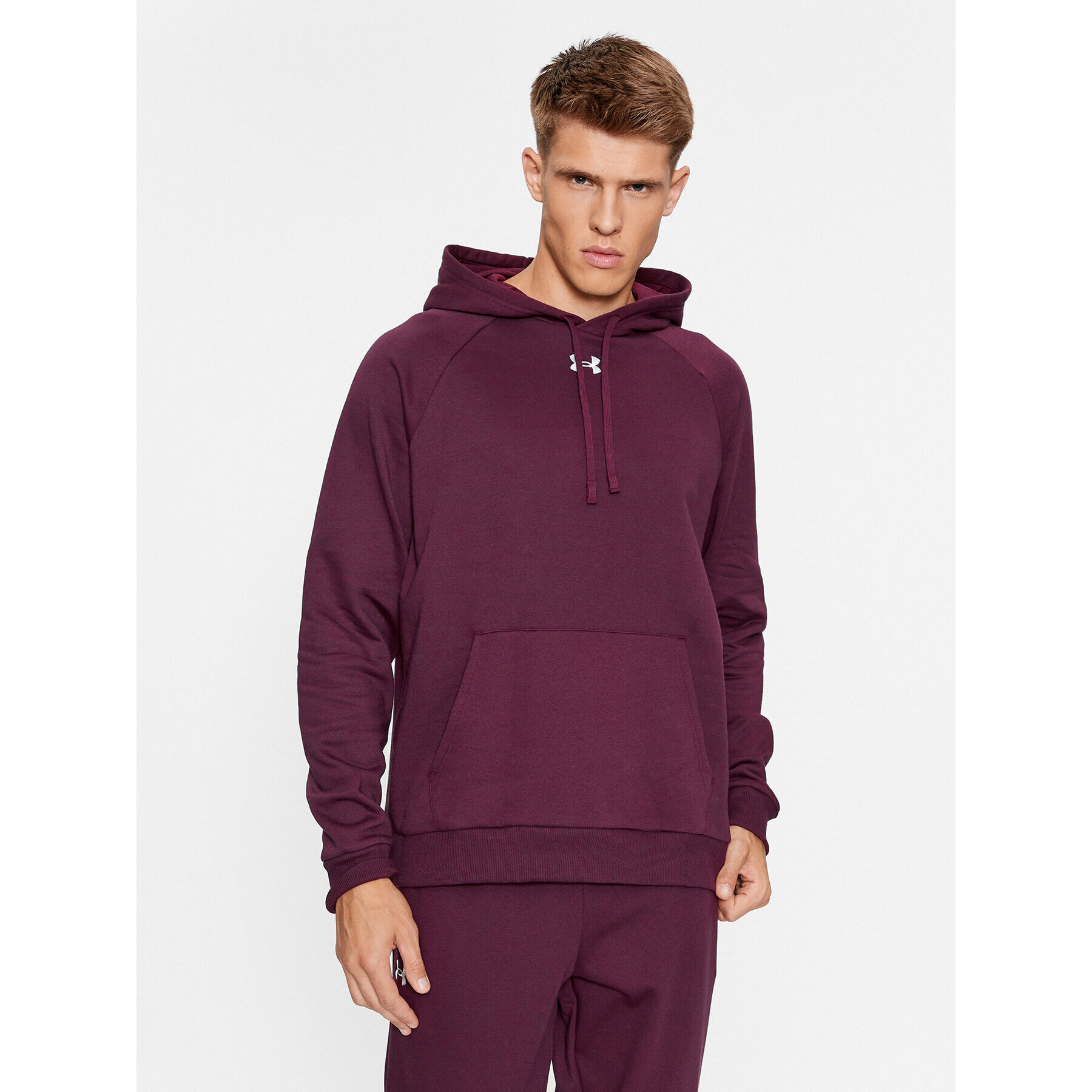 Under Armour Bluză Ua Rival Fleece Hoodie 1379757 Vișiniu Loose Fit - Pled.ro